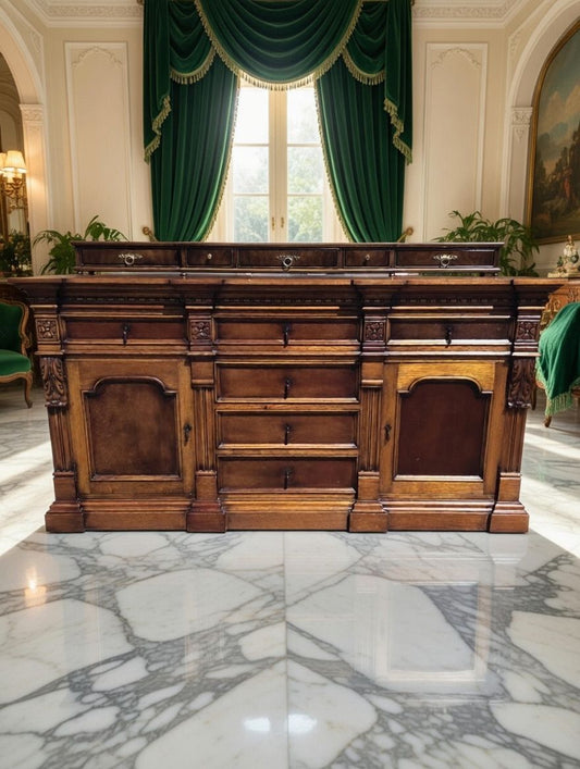 🌿🏛️ Antique Buffet/Chest of Drawers with Superior Regalia 🪞🪵