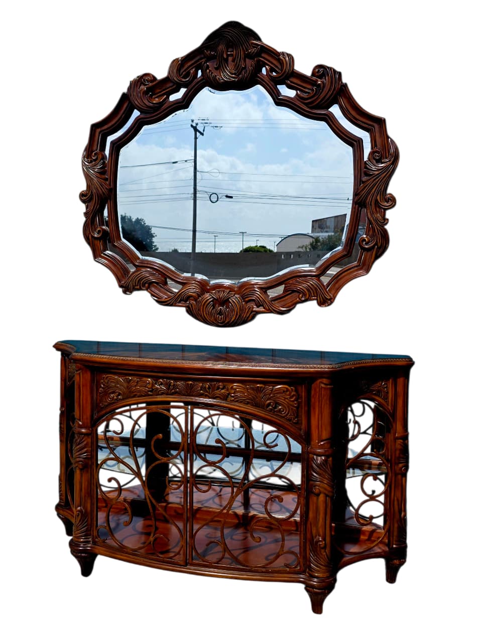 Console with Mirror β AICO Essex Manor πͺπΏποΈ