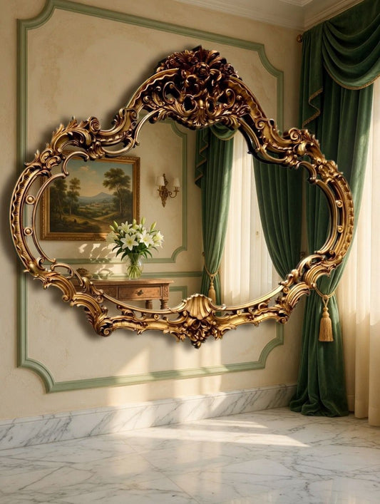 Espejo Hollywood Regency Color Oro Envejecido 🪞🍷🌿