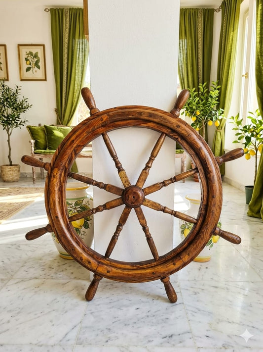 Timon Decorativo de Madera Nautica 🪶🌺🪙