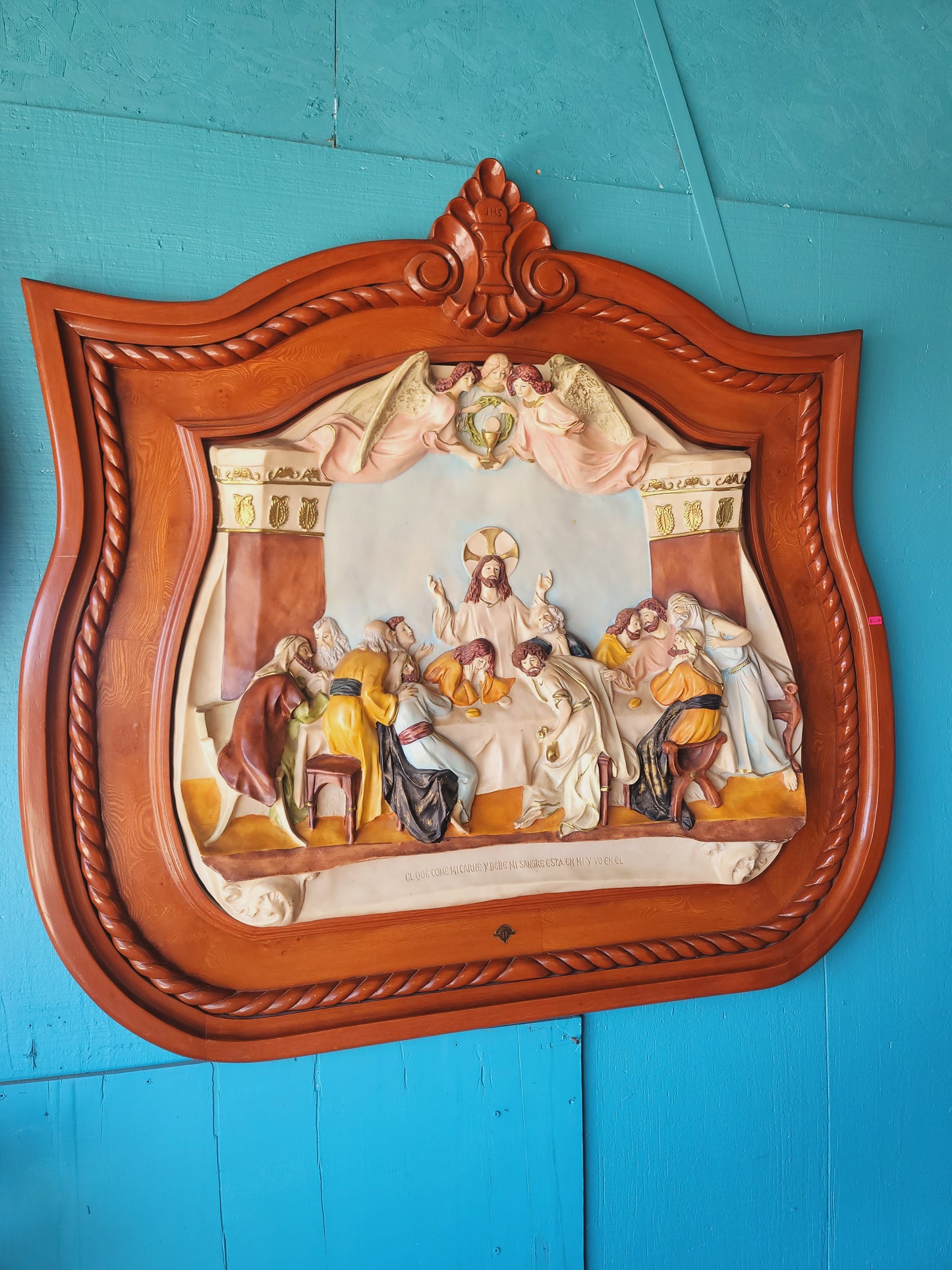 Last Supper Painting with Elegant Mahogany Frame✨