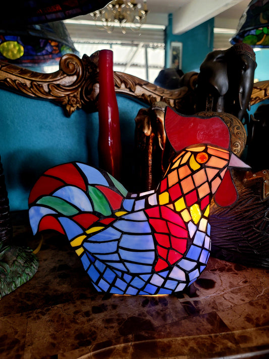 💡Decorative Stained Glass Rooster Lamps - Mexican Crafts💡