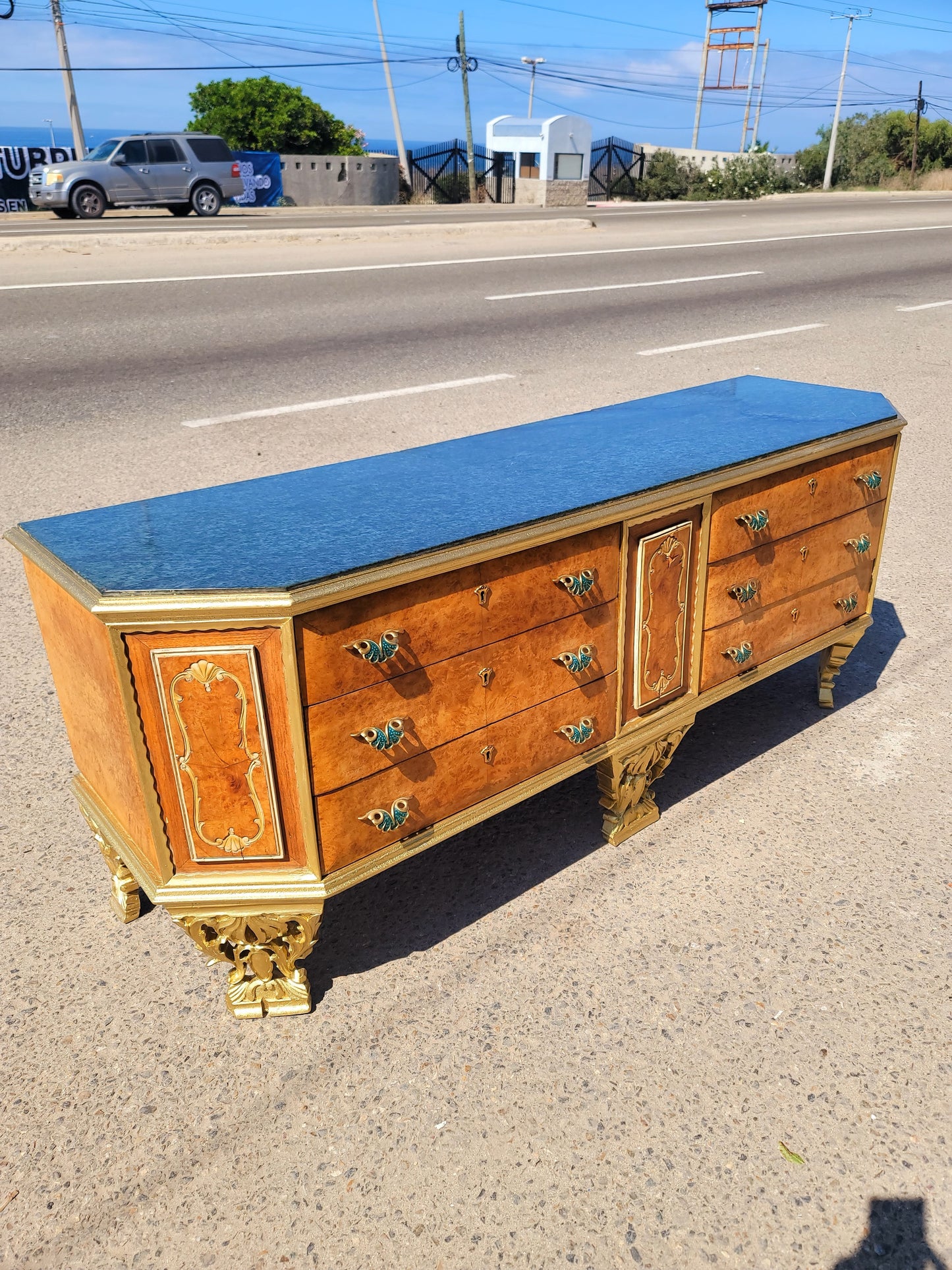 ✨Antique Chest of Drawers from the Early 1920s with Green Onyx Marble Top: A Treasure of Elegance at Rosarito Antiques✨