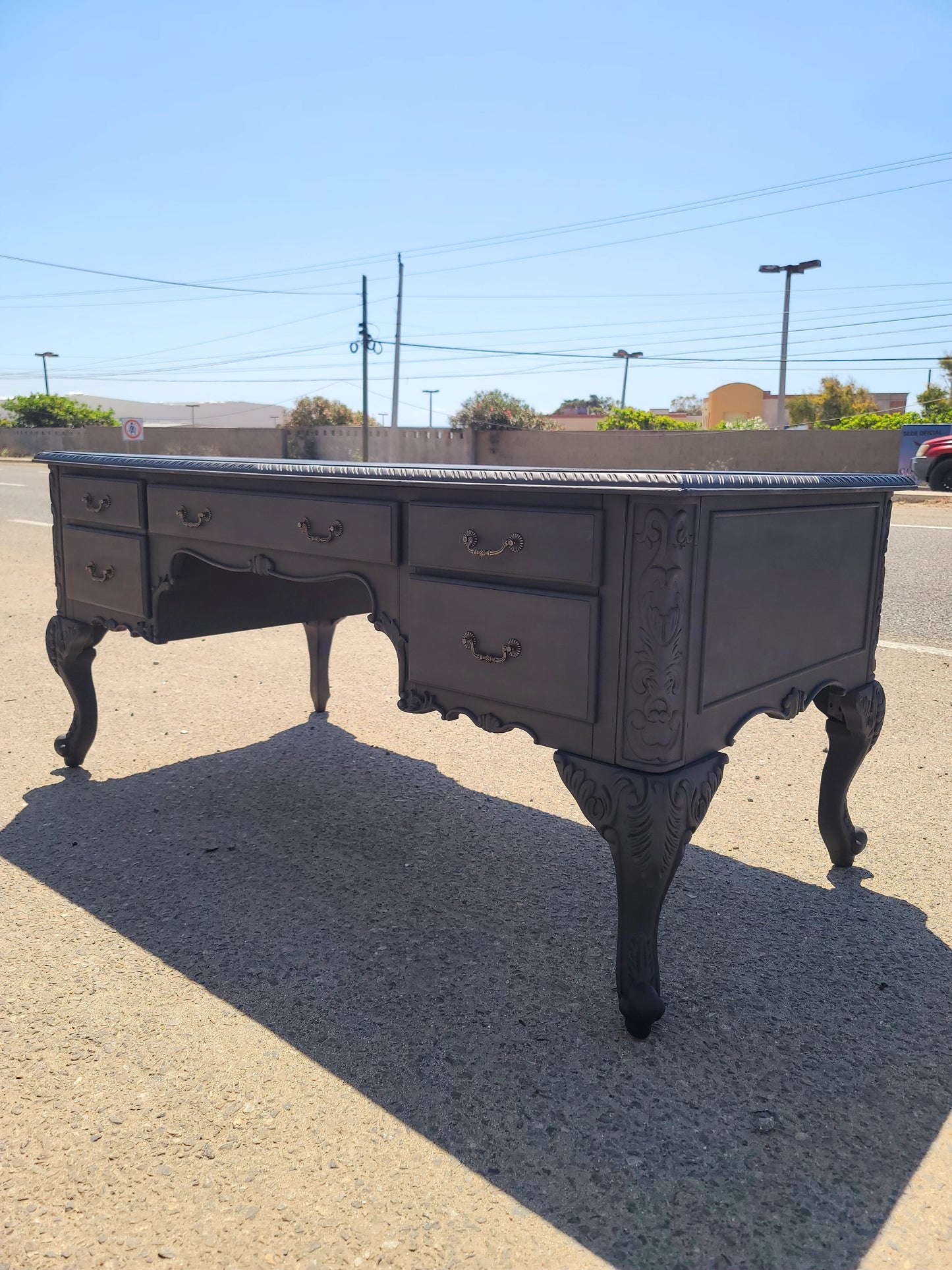 🌟Classic Matte Black Wooden Desk🌟