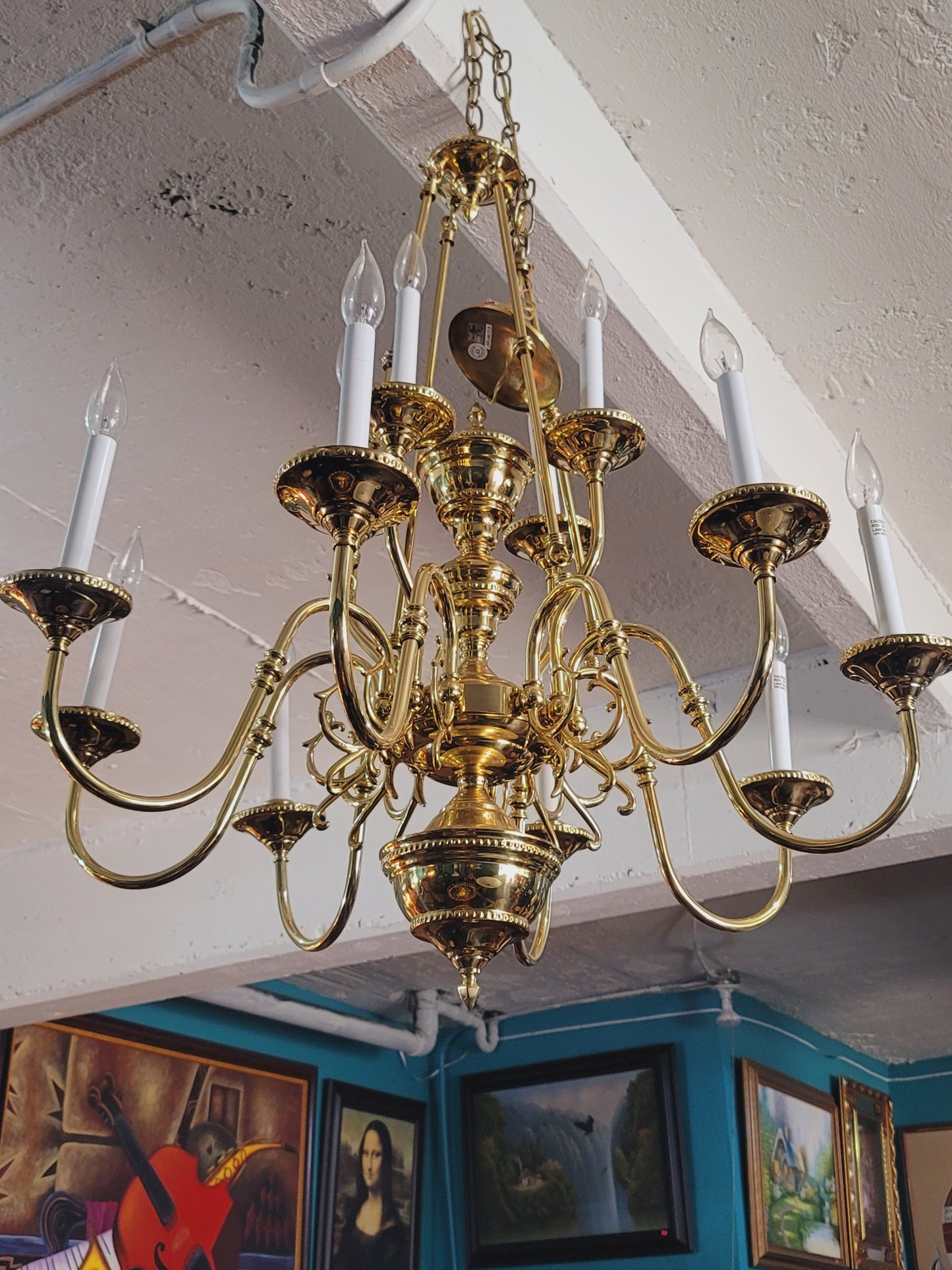 🔱🌟Brilliant: 12-Armed Brass Chandelier 🌟🔱