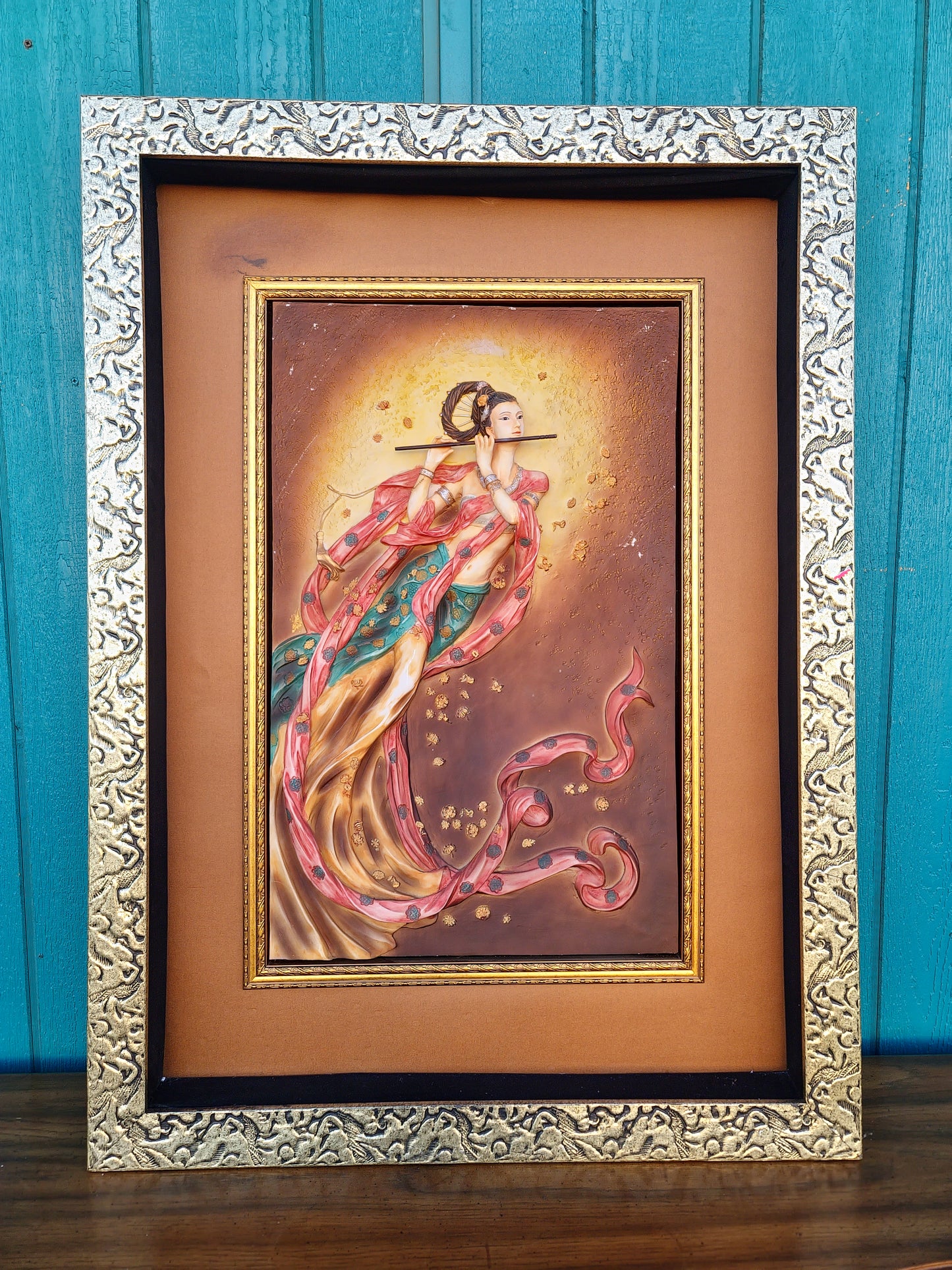 🖼️Cuadro decorativo tridimensional de flautista femenina🏡👩‍🎨