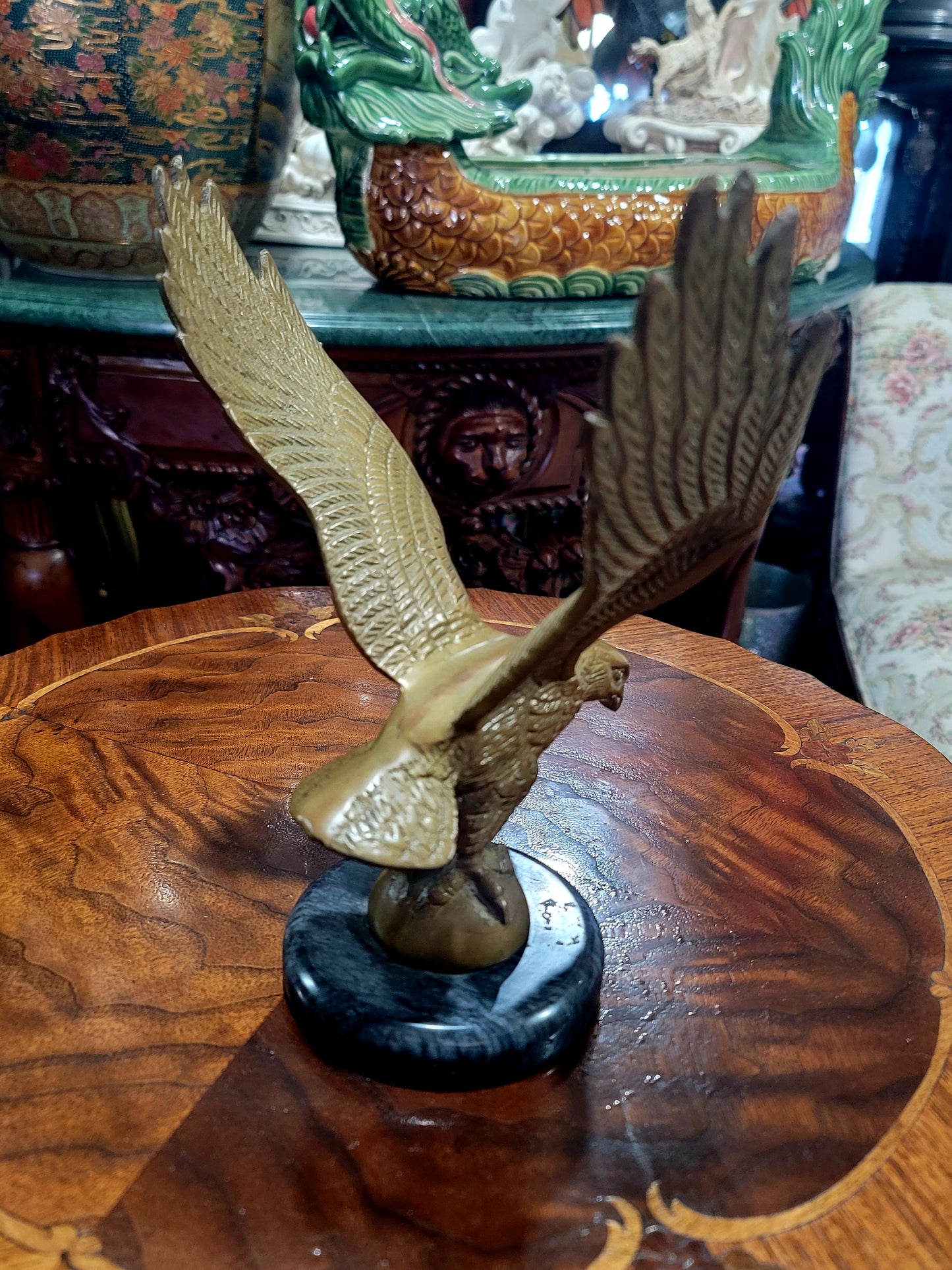 🦅Escultura de Aguila con Base de Marmol🦅
