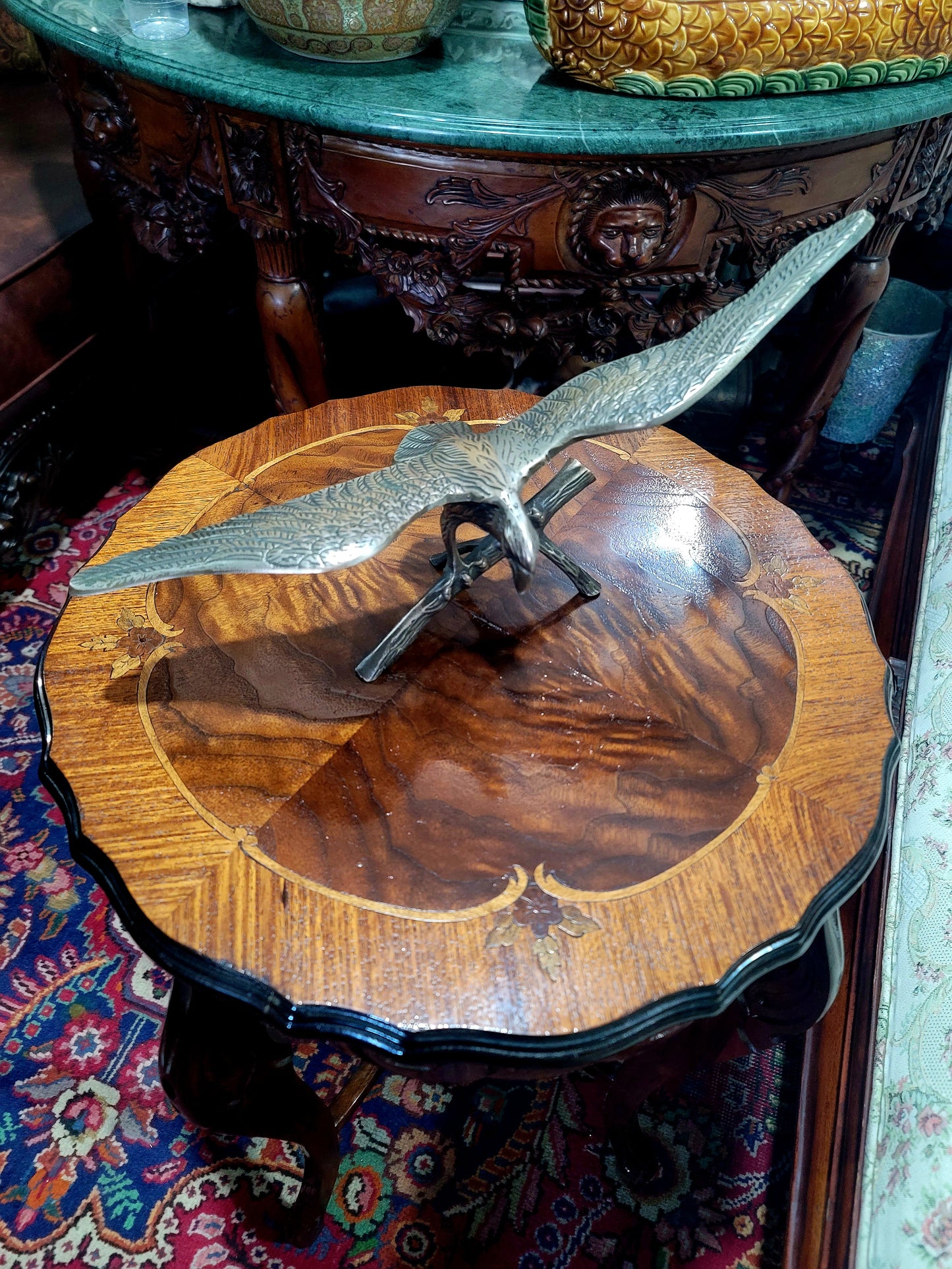 🦅 Bronze Sculpture of an Eagle in Flight with a Globe for Sale 🦅