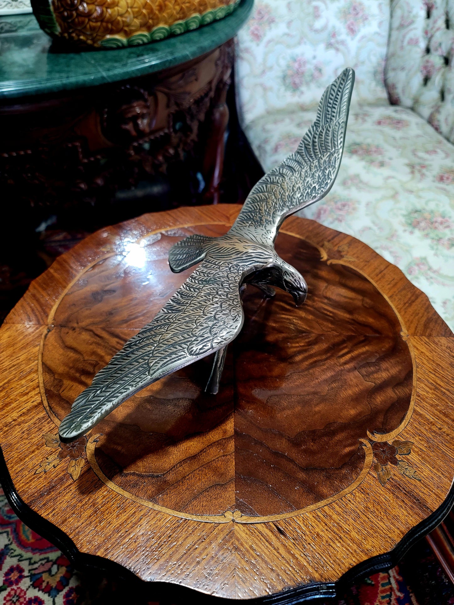 🦅 Bronze Sculpture of an Eagle in Flight with a Globe for Sale 🦅
