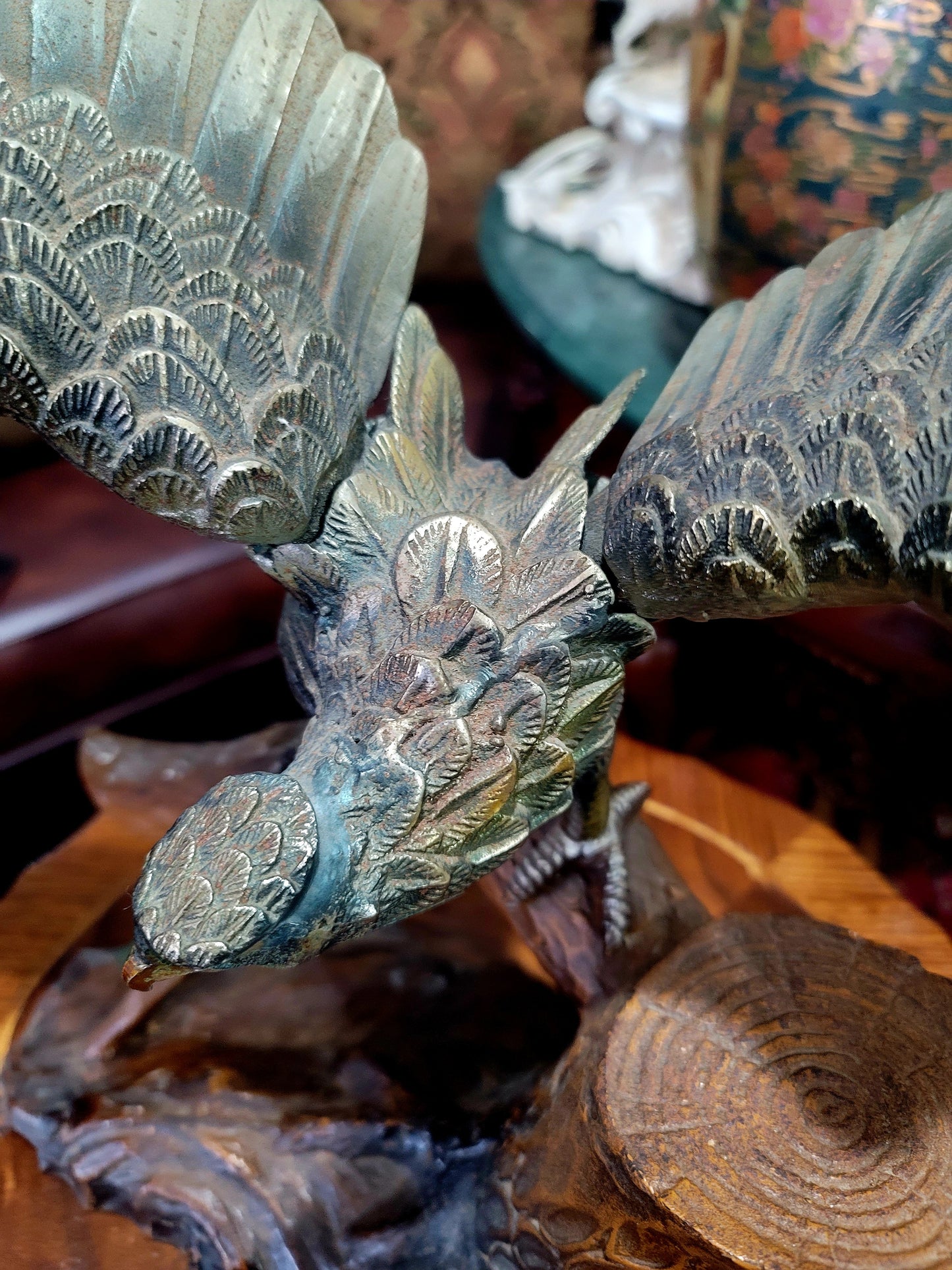 🦅 Bronze Sculpture of an Eagle in Flight with a Globe for Sale 🦅