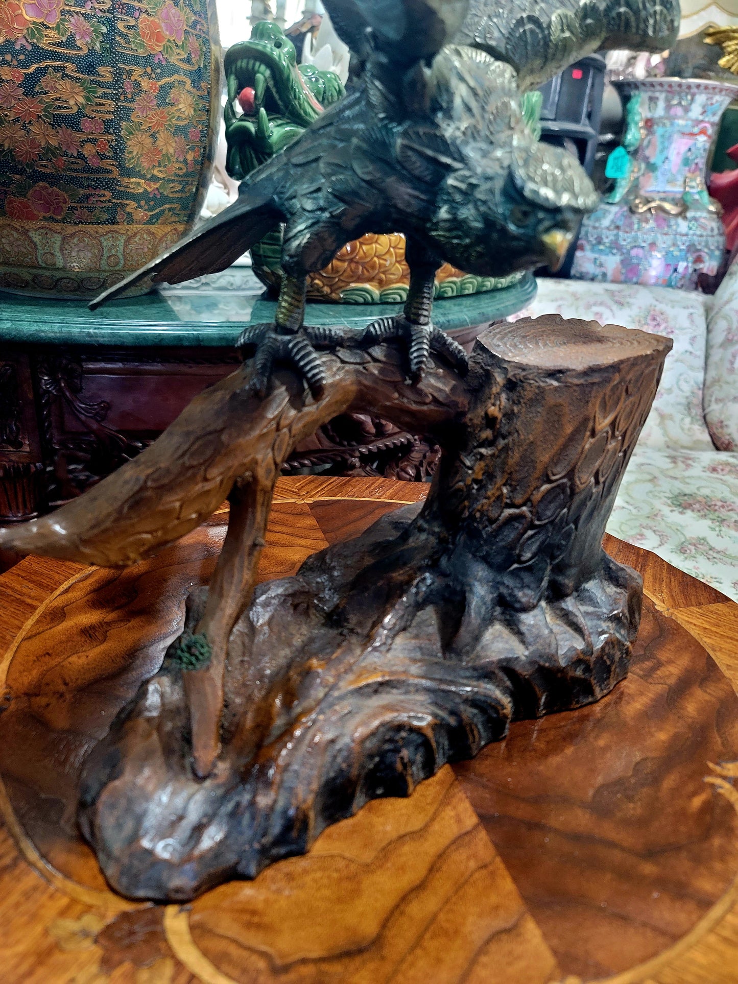 🦅 Bronze Sculpture of an Eagle in Flight with a Globe for Sale 🦅