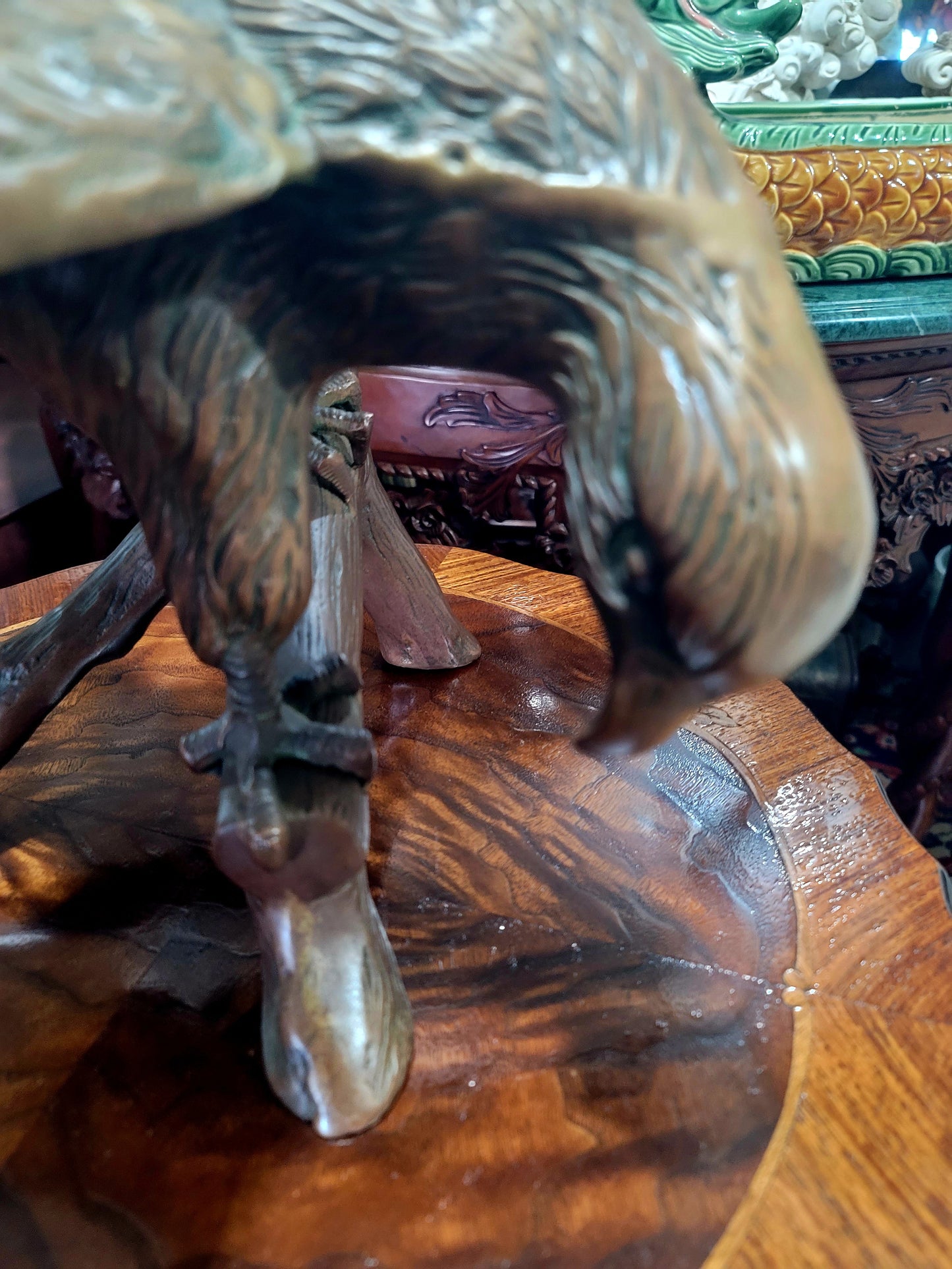 🦅 Bronze Sculpture of an Eagle in Flight with a Globe for Sale 🦅