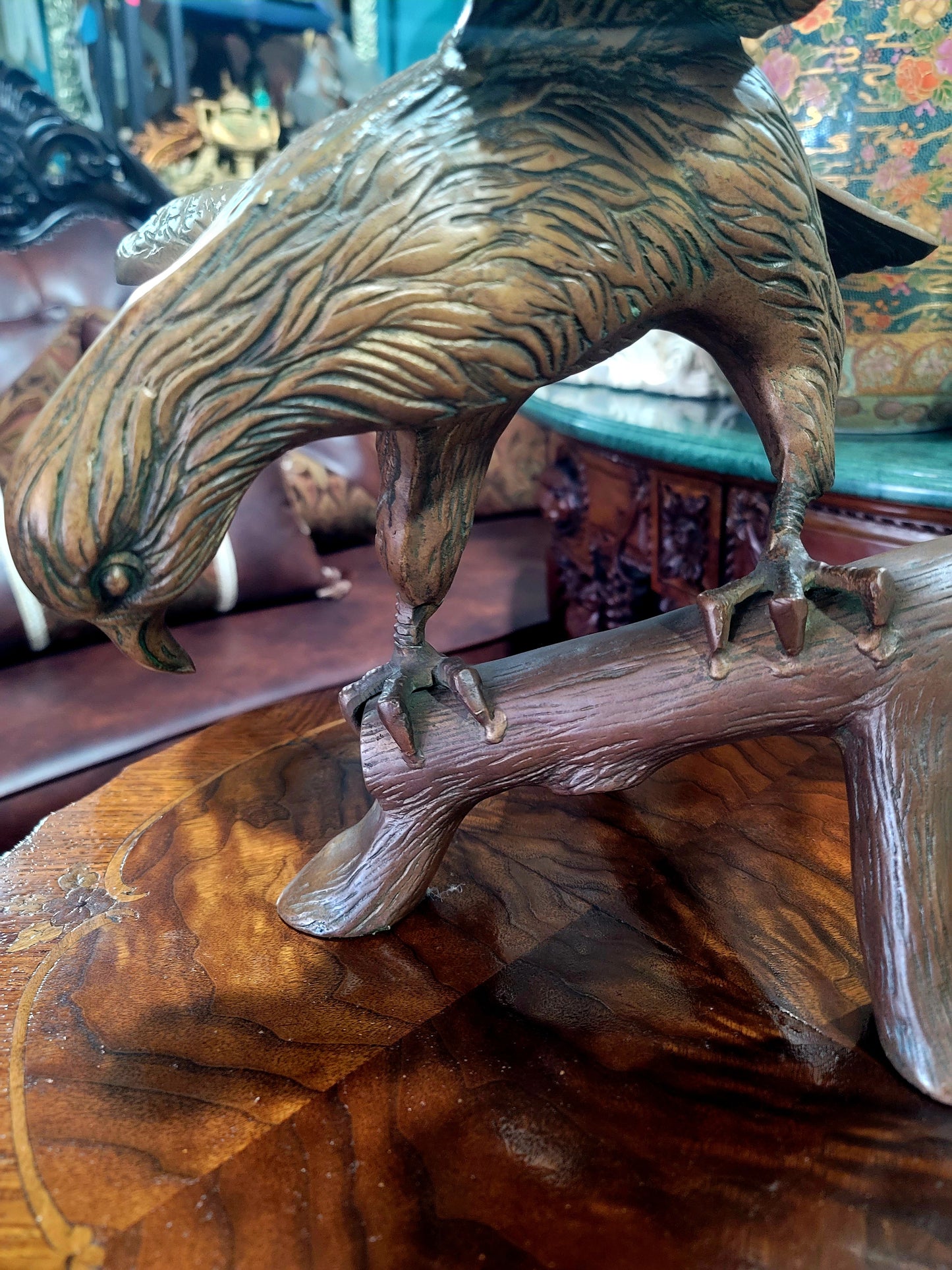 🦅 Bronze Sculpture of an Eagle in Flight with a Globe for Sale 🦅