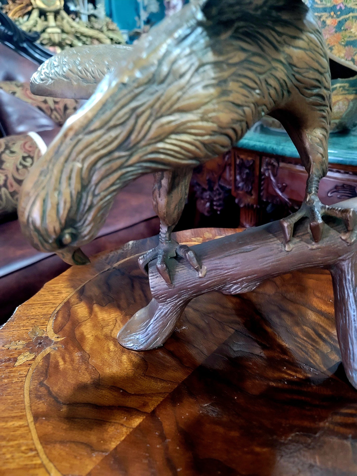 🦅 Bronze Sculpture of an Eagle in Flight with a Globe for Sale 🦅