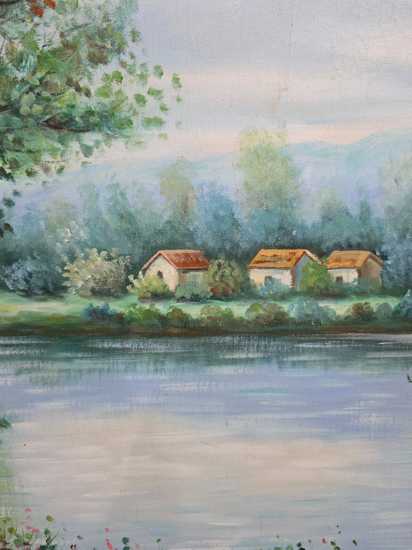 Cuadro original de casa señorial con hermoso paisaje por W.Hodges🖌️🎨