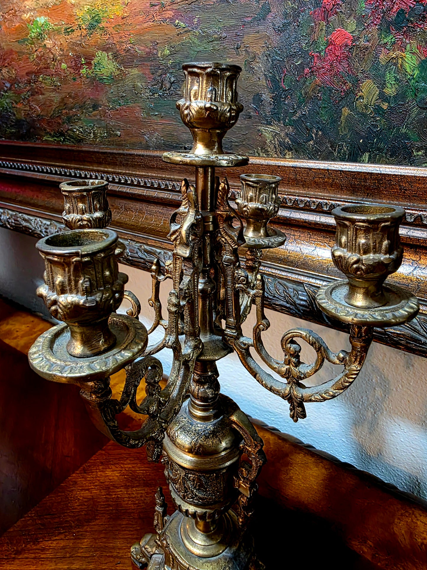 🕰️✨ Majestic Bronze Clock and Candlestick Set – Classical German Art of the 19th Century ✨🕰️