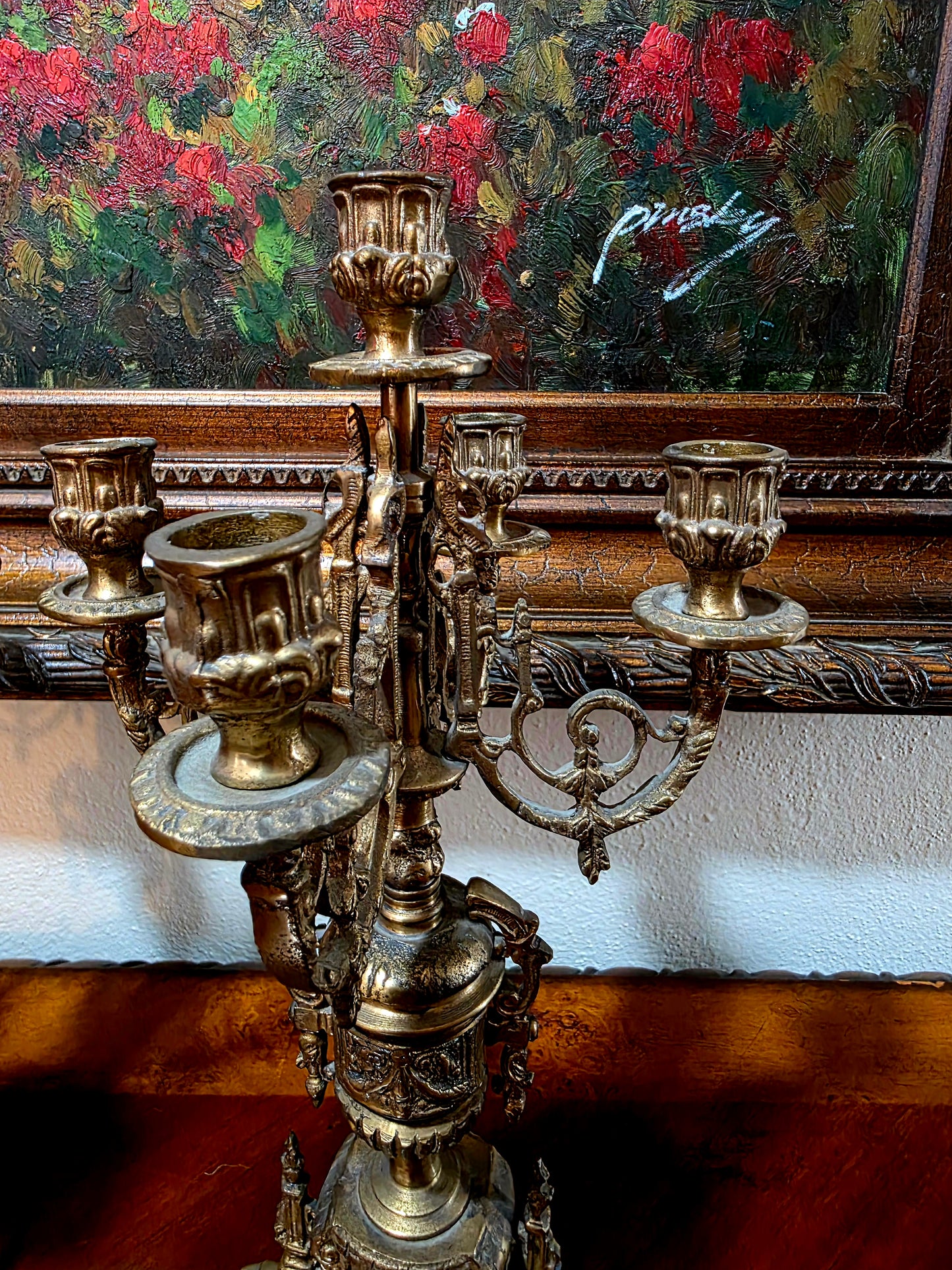 🕰️✨ Majestic Bronze Clock and Candlestick Set – Classical German Art of the 19th Century ✨🕰️