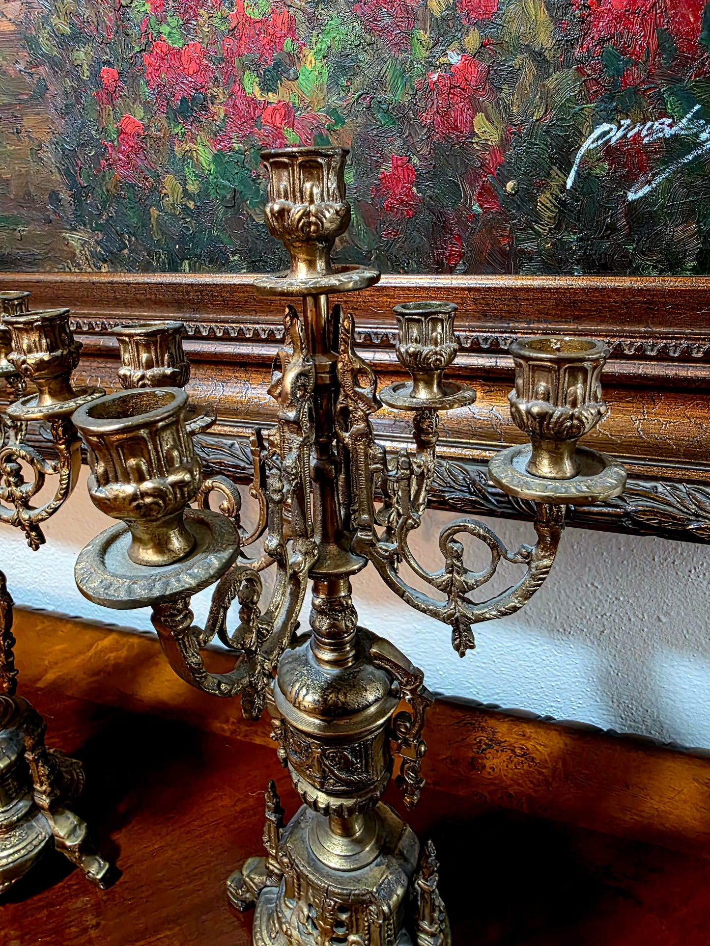 🕰️✨ Majestic Bronze Clock and Candlestick Set – Classical German Art of the 19th Century ✨🕰️