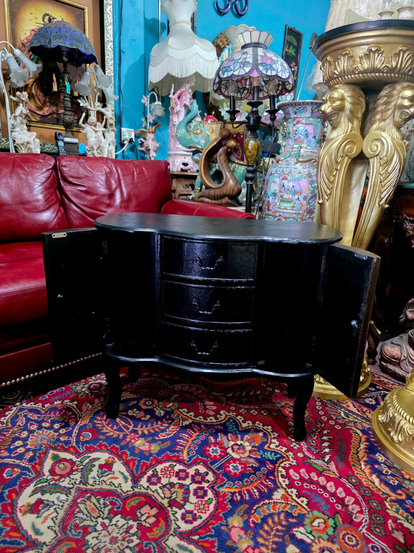 🖤 Par de burós vintage en negro brillante 🖤