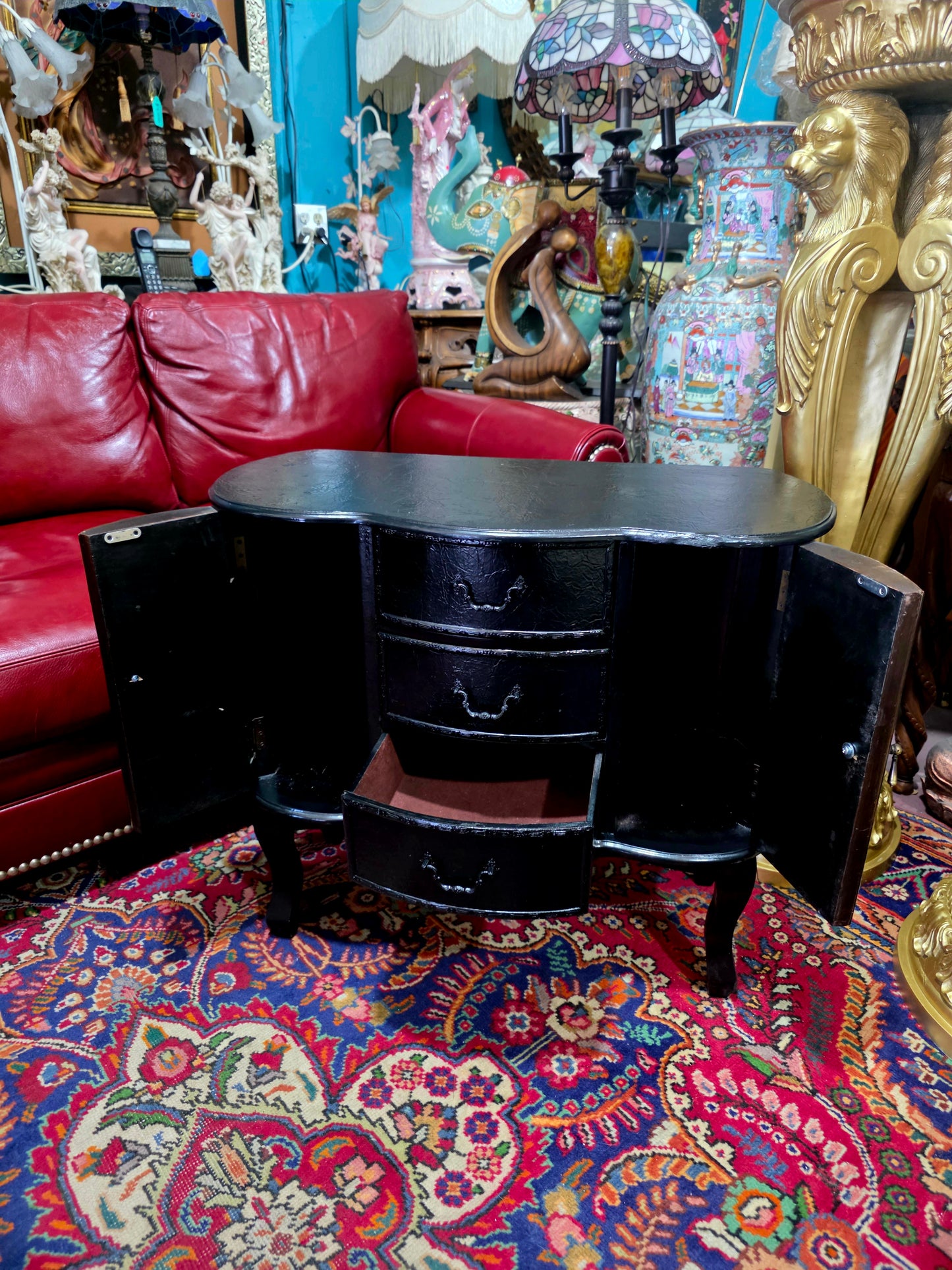 🖤 Par de burós vintage en negro brillante 🖤