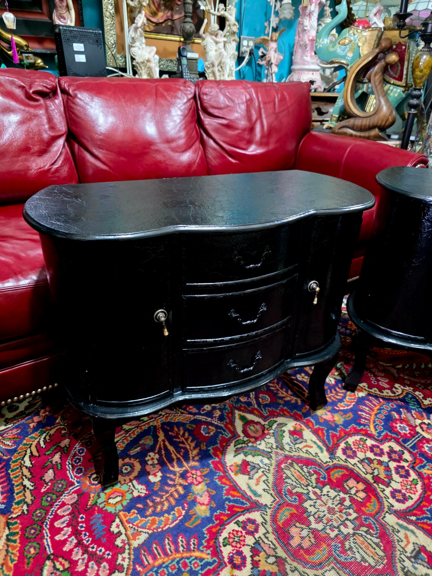 🖤 Par de burós vintage en negro brillante 🖤