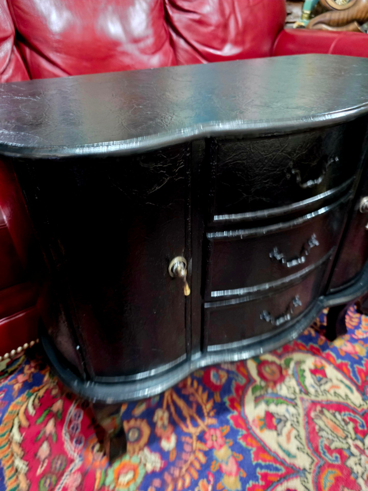 🖤 Par de burós vintage en negro brillante 🖤