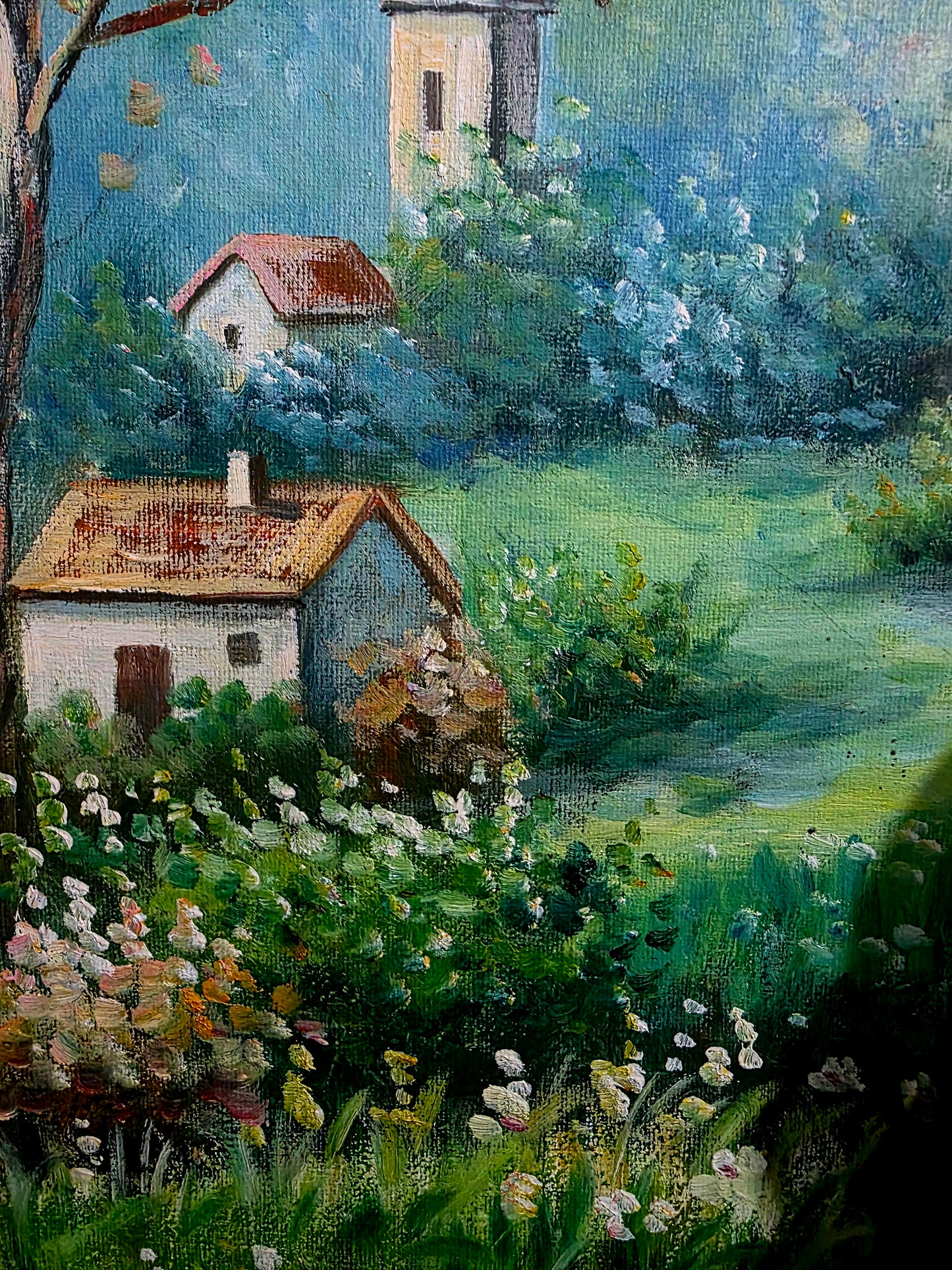 🌺 Cuadro original de casa señorial con hermoso paisaje por W.Hodges🖌️🎨