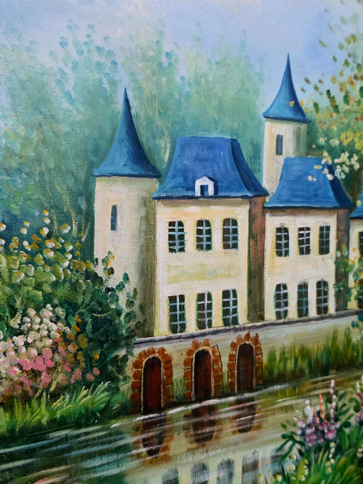 🌺 Cuadro original de casa señorial con hermoso paisaje por W.Hodges🖌️🎨