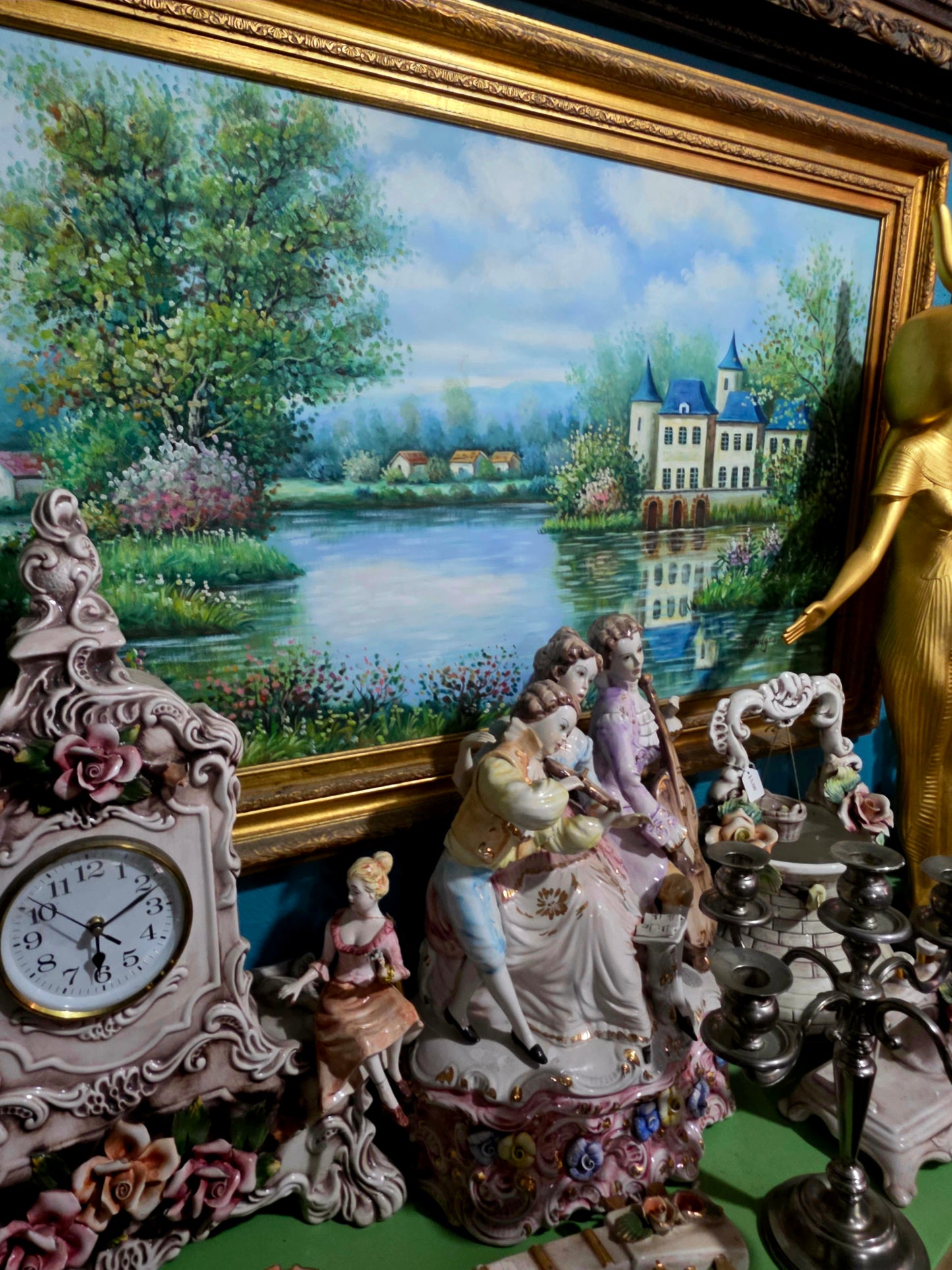 🌺 Cuadro original de casa señorial con hermoso paisaje por W.Hodges🖌️🎨