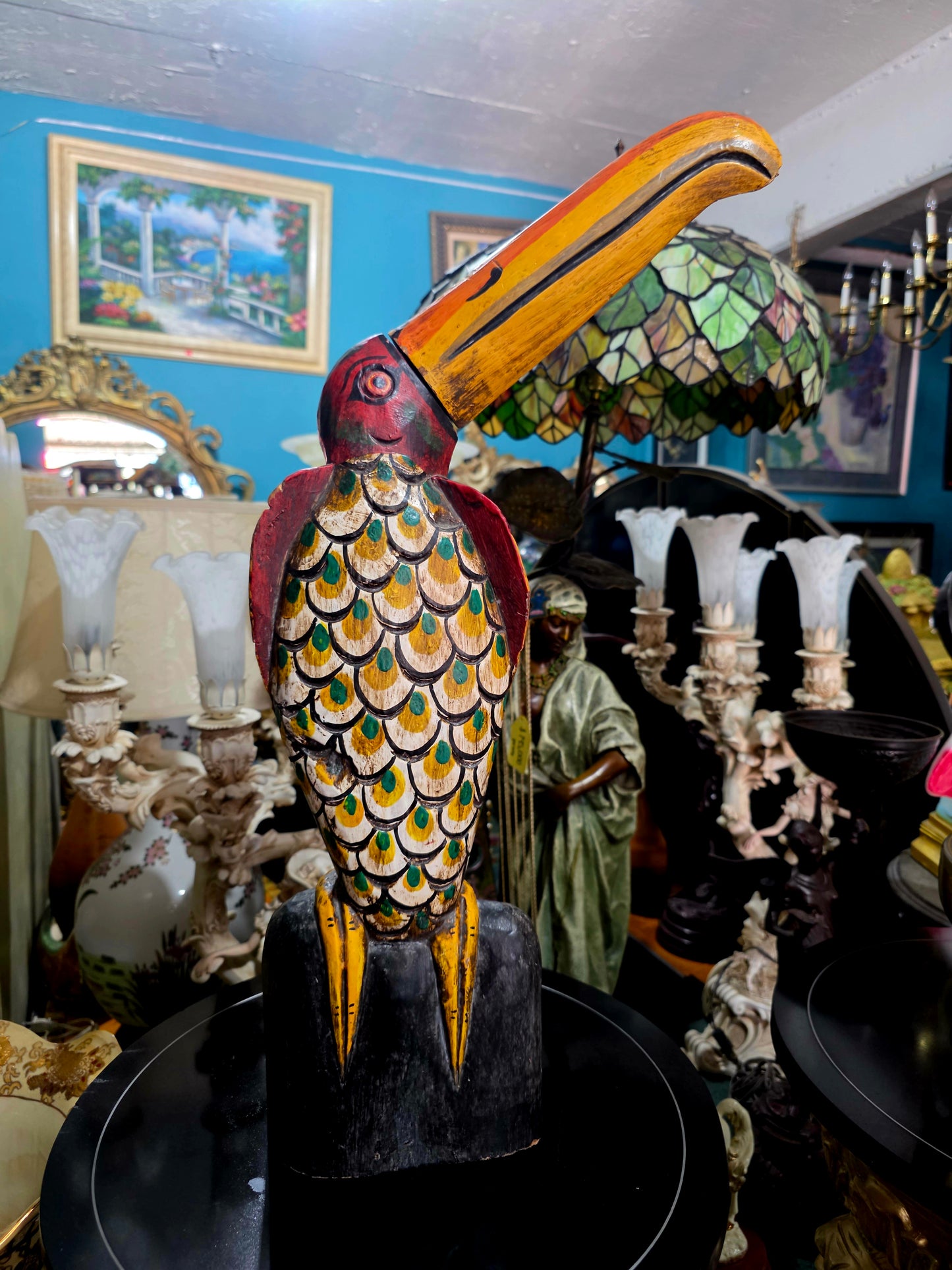 🌺Tucan tallado a mano – Escultura de madera🌺