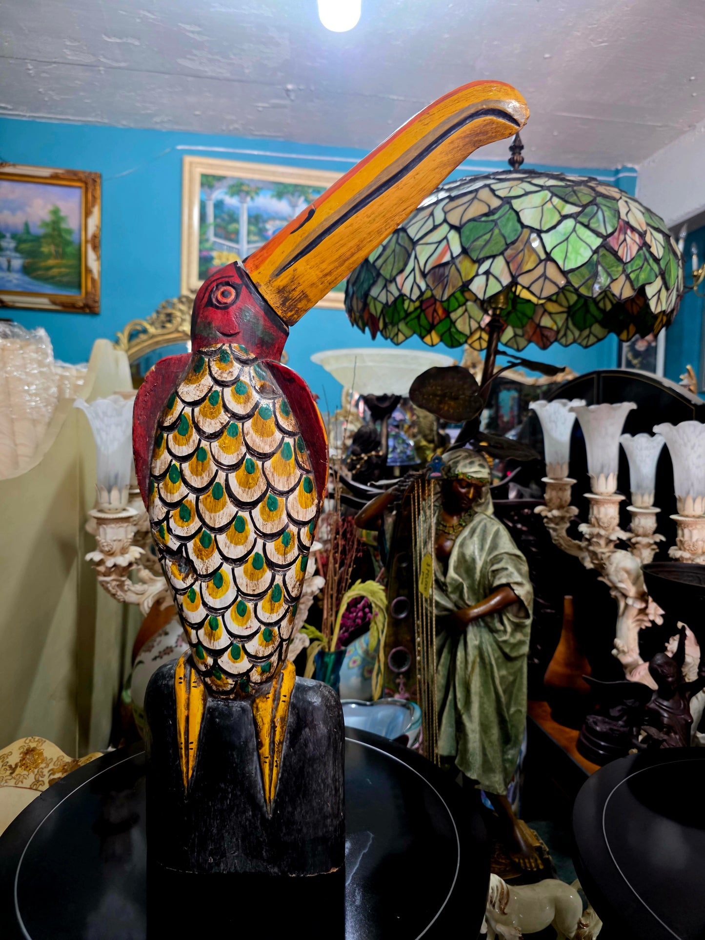 🌺Tucan tallado a mano – Escultura de madera🌺