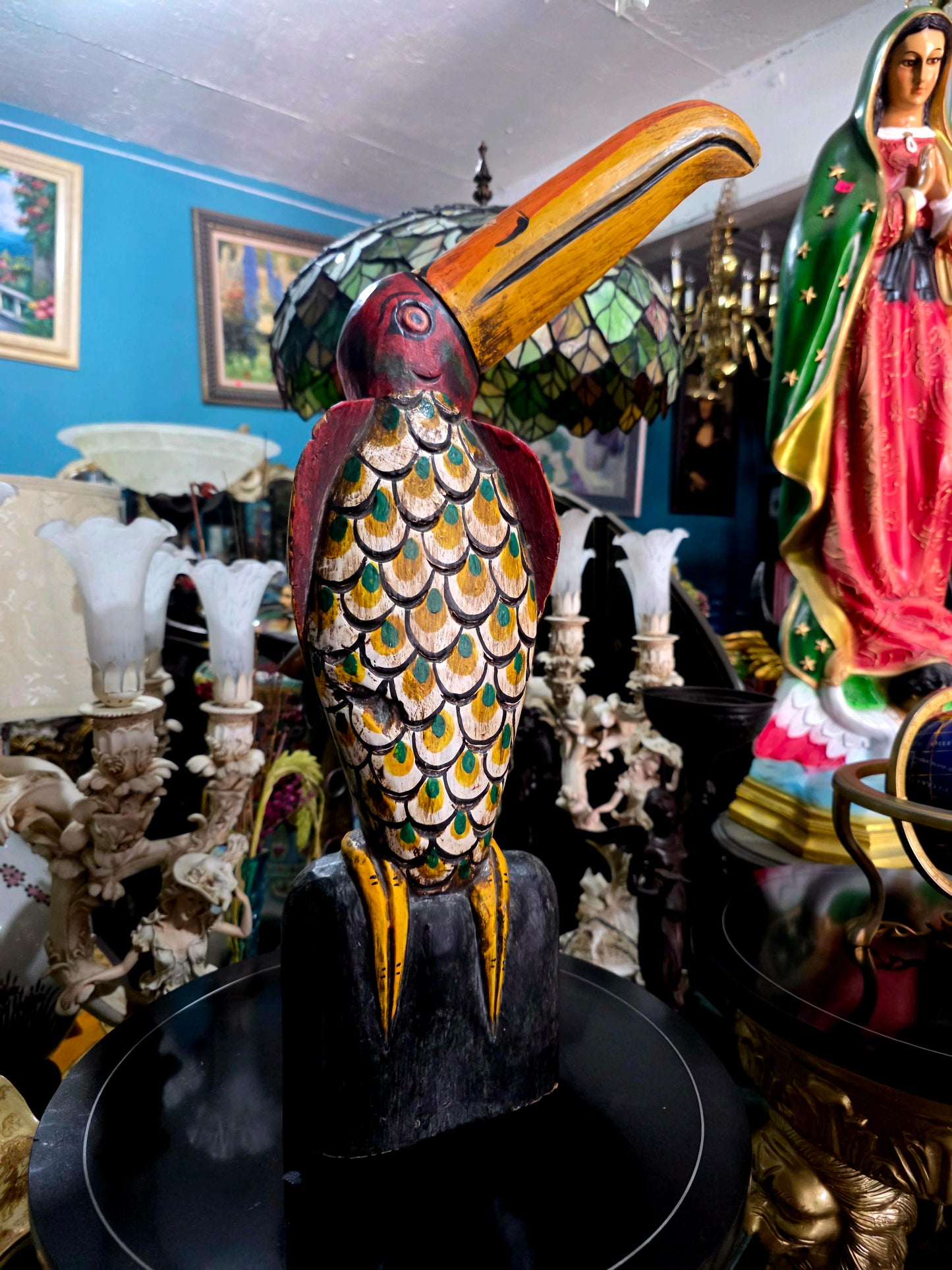 🌺Tucan tallado a mano – Escultura de madera🌺