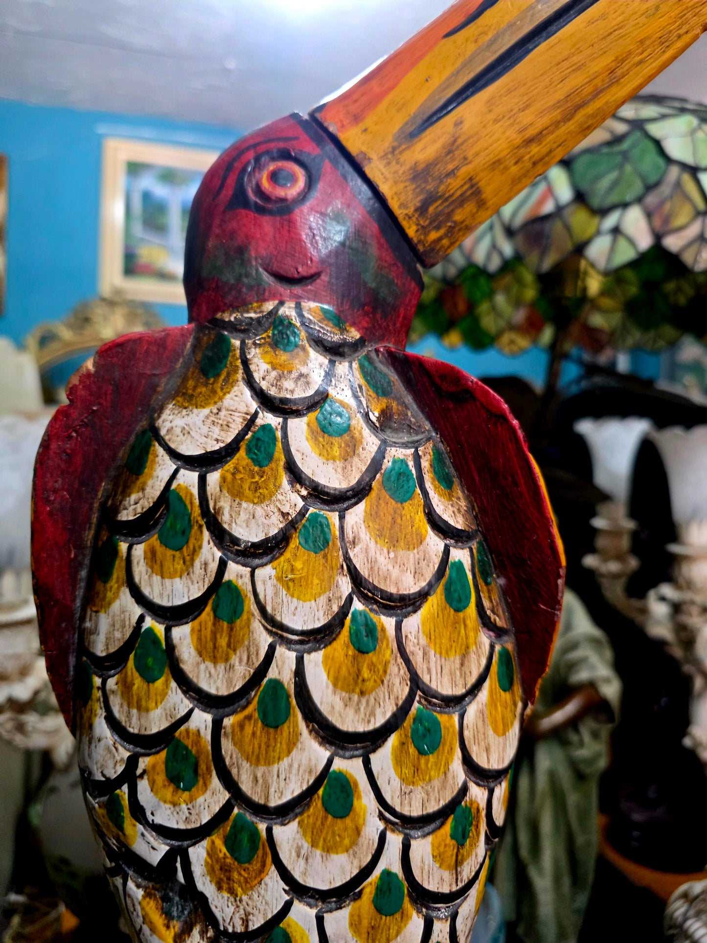 🌺Tucan tallado a mano – Escultura de madera🌺