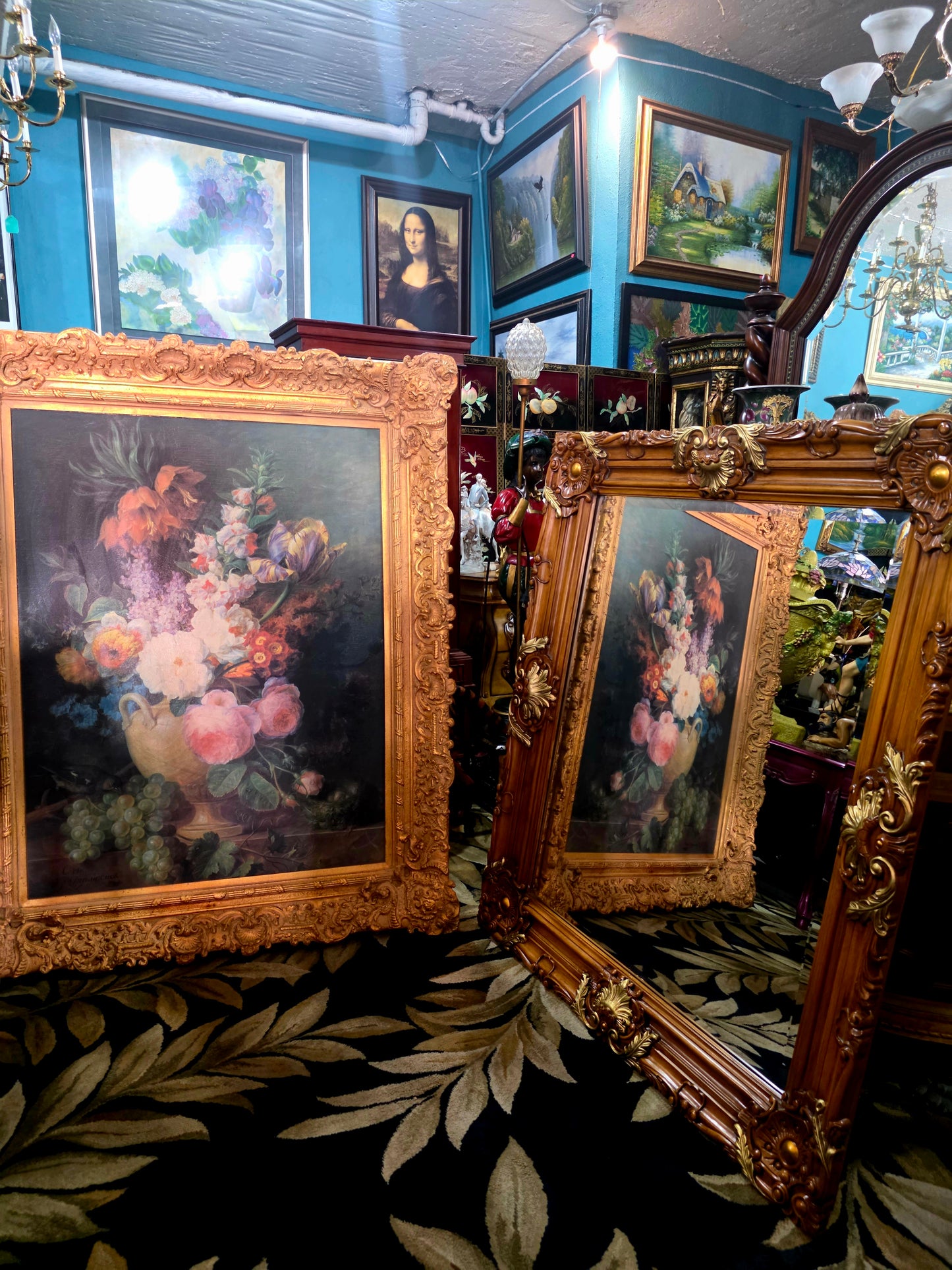 🪞 Espejo de Epoca con Marco Tallado a Mano – Nobleza en Madera y Reflejo 🪞