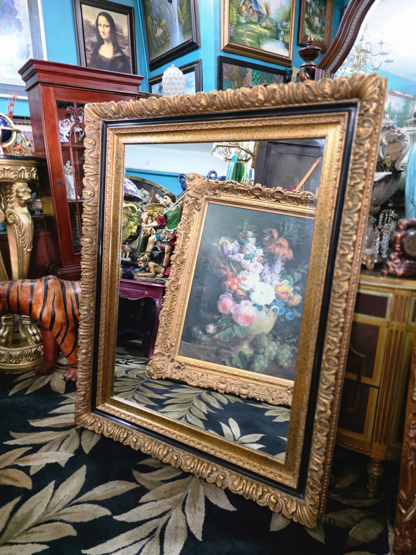 🪞🎗️ Espejo Clasico de Gran Formato – Elegancia Dorada que Enaltece el Espacio🎗️🪞