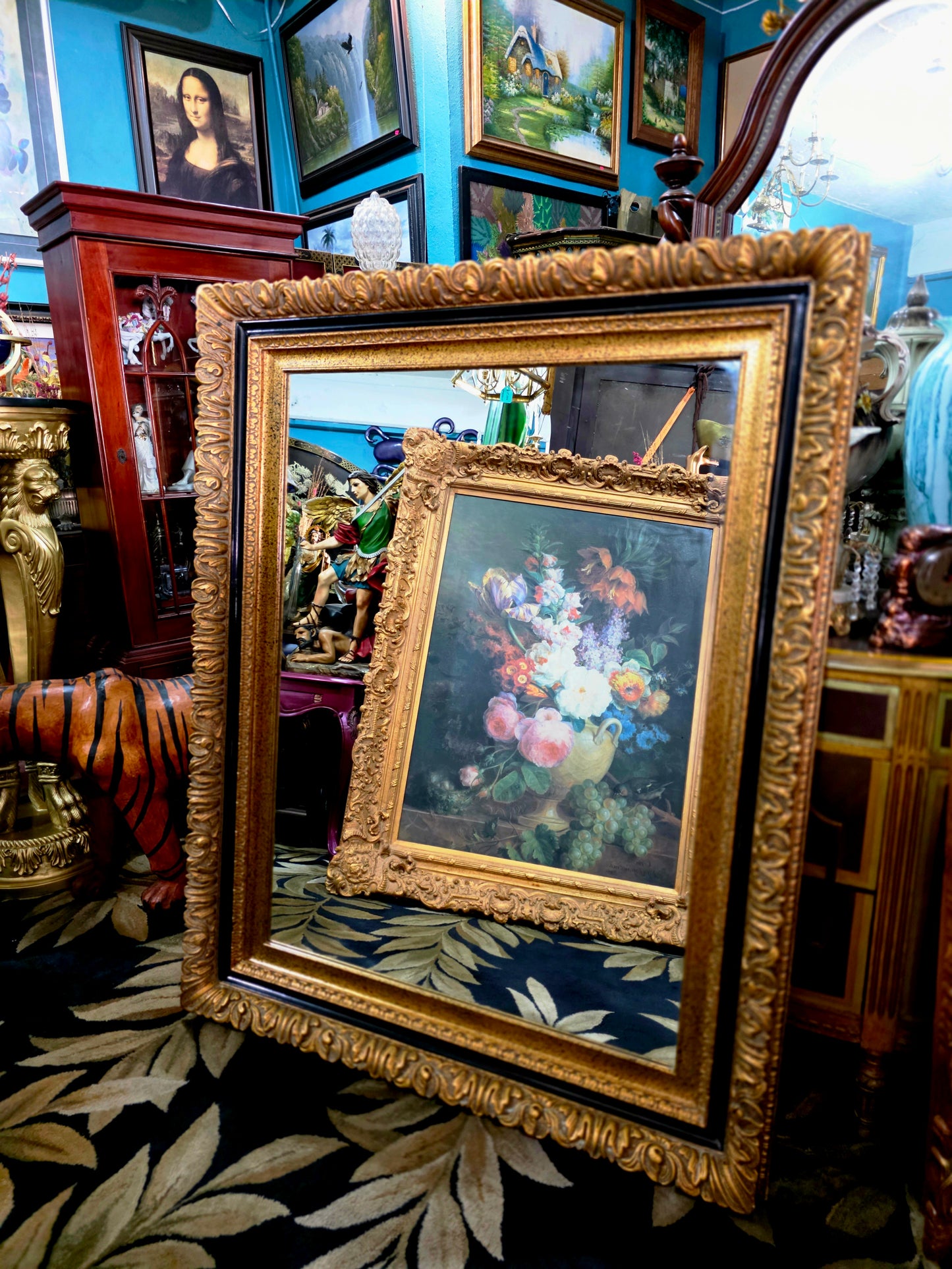 🪞🎗️ Espejo Clasico de Gran Formato – Elegancia Dorada que Enaltece el Espacio🎗️🪞