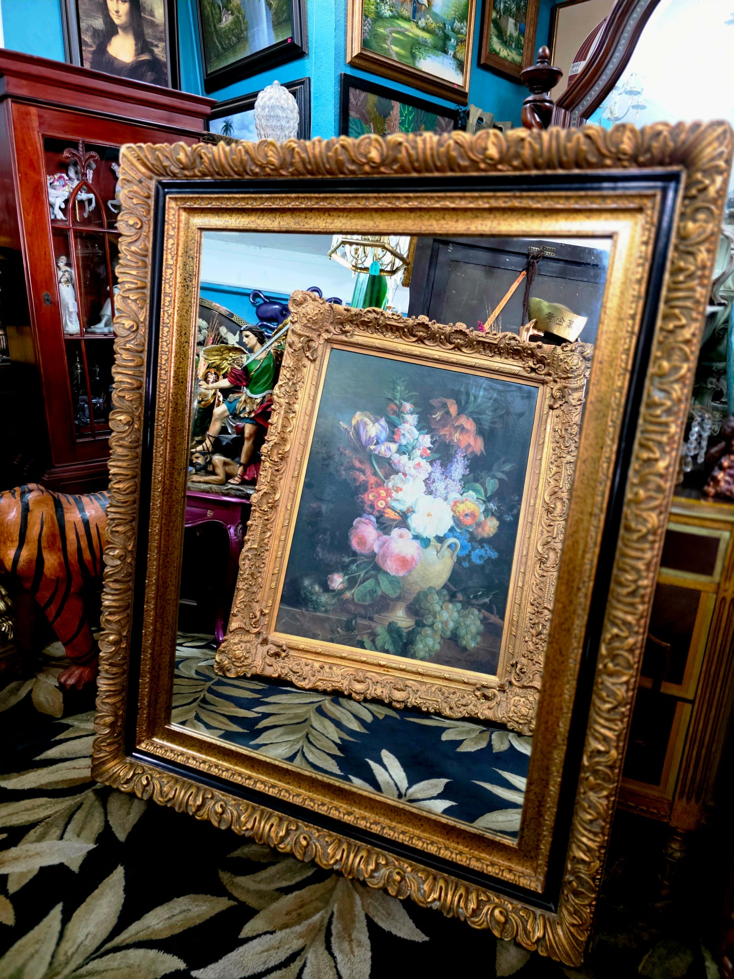 🪞🎗️ Espejo Clasico de Gran Formato – Elegancia Dorada que Enaltece el Espacio🎗️🪞