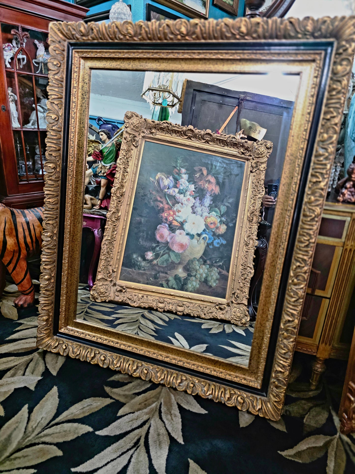 🪞🎗️ Espejo Clasico de Gran Formato – Elegancia Dorada que Enaltece el Espacio🎗️🪞