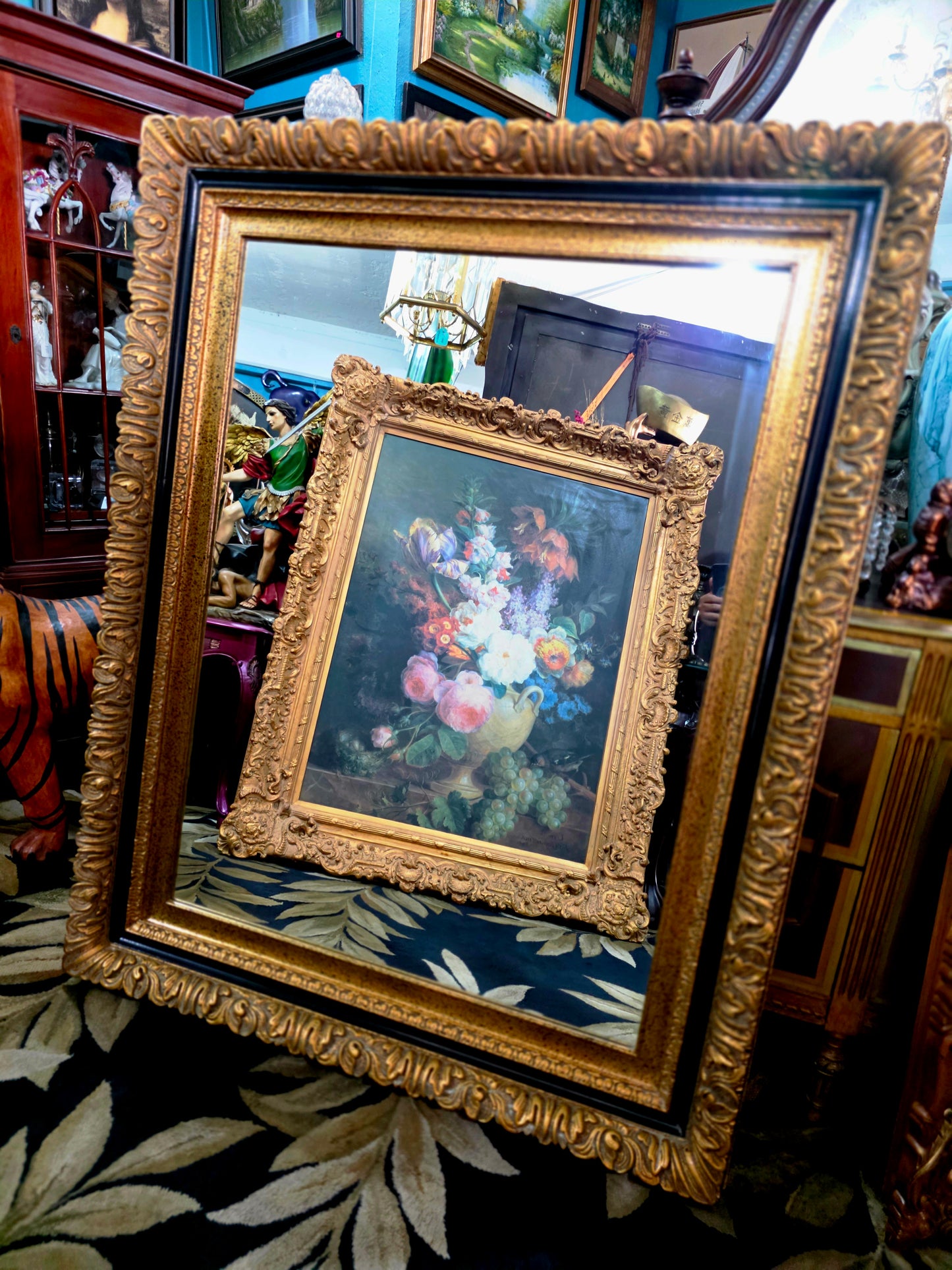 🪞🎗️ Espejo Clasico de Gran Formato – Elegancia Dorada que Enaltece el Espacio🎗️🪞