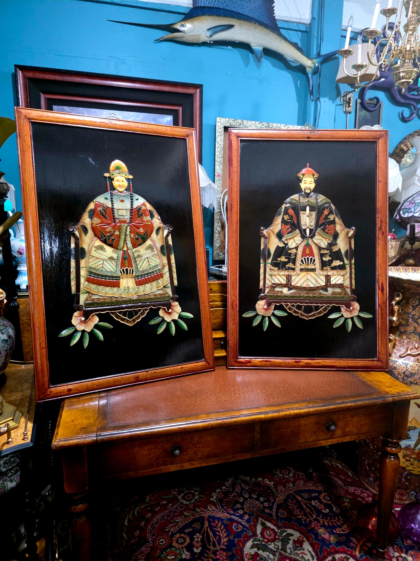 🇨🇳 Cuadros De Emperador Y Emperatriz elaborados en Jade: Retratos Imperiales Chinos 🇨🇳