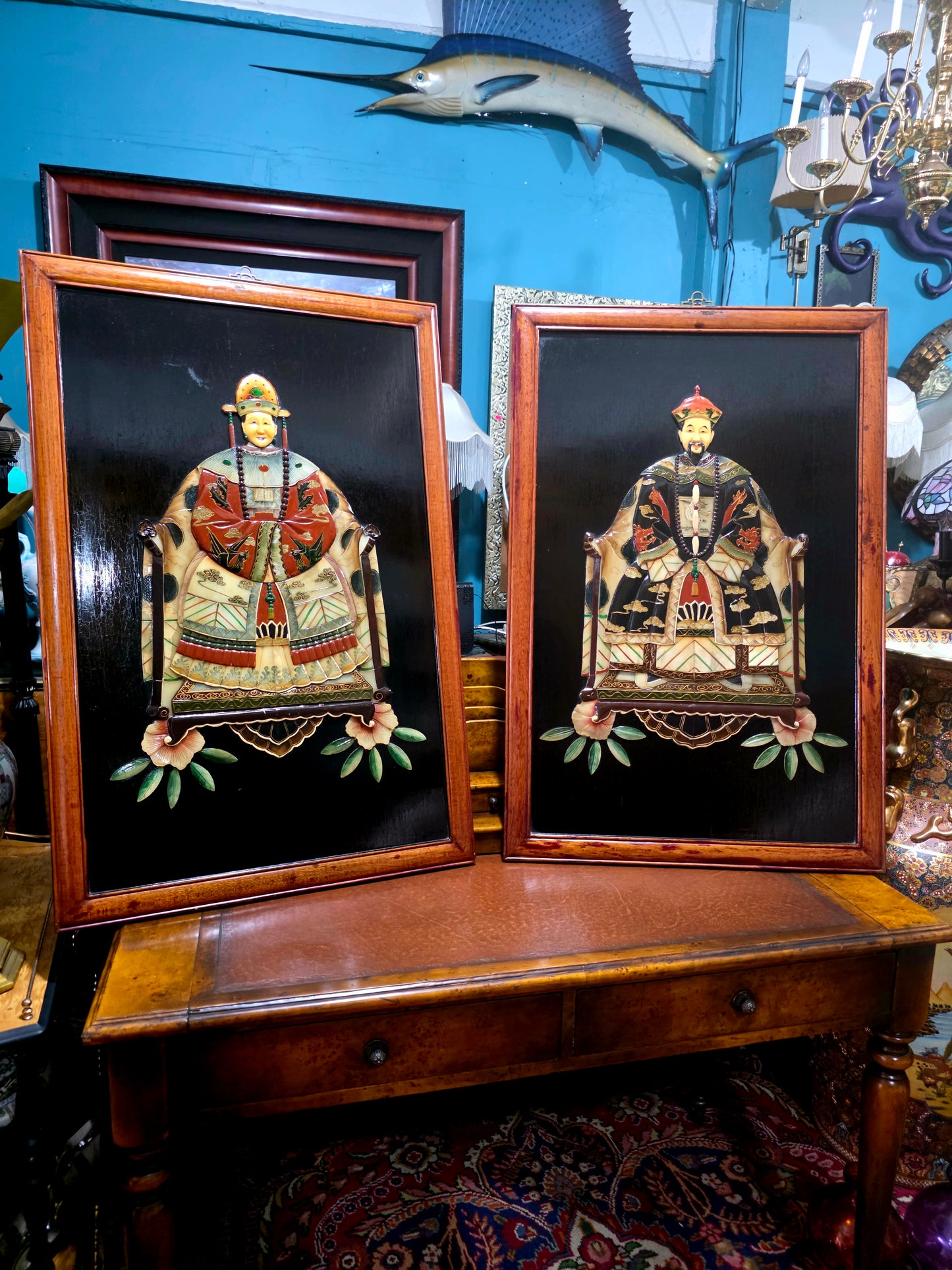 🇨🇳 Cuadros De Emperador Y Emperatriz elaborados en Jade: Retratos Imperiales Chinos 🇨🇳