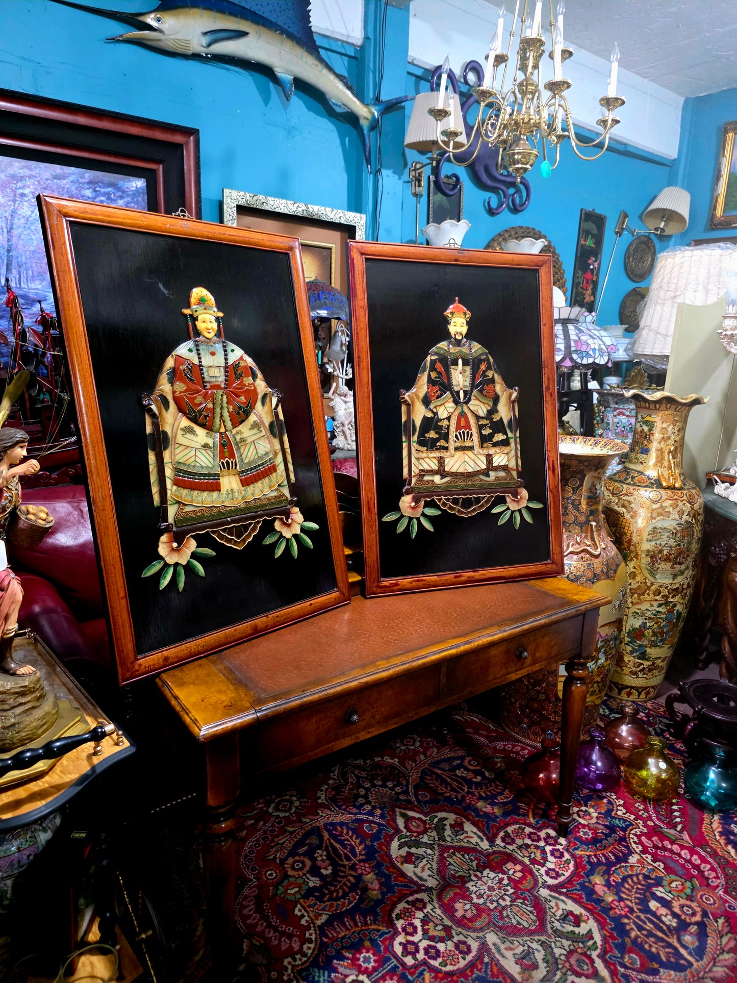 🇨🇳 Cuadros De Emperador Y Emperatriz elaborados en Jade: Retratos Imperiales Chinos 🇨🇳