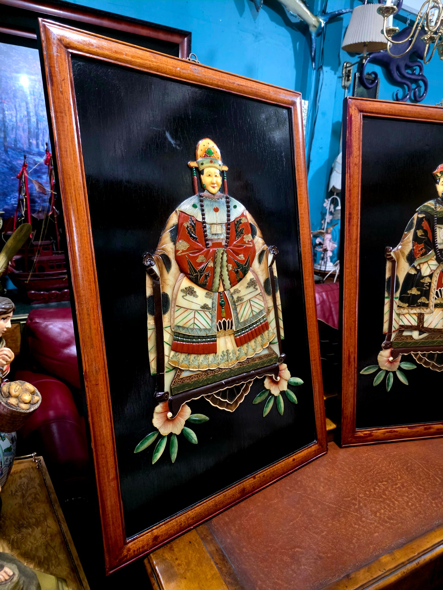 🇨🇳 Cuadros De Emperador Y Emperatriz elaborados en Jade: Retratos Imperiales Chinos 🇨🇳