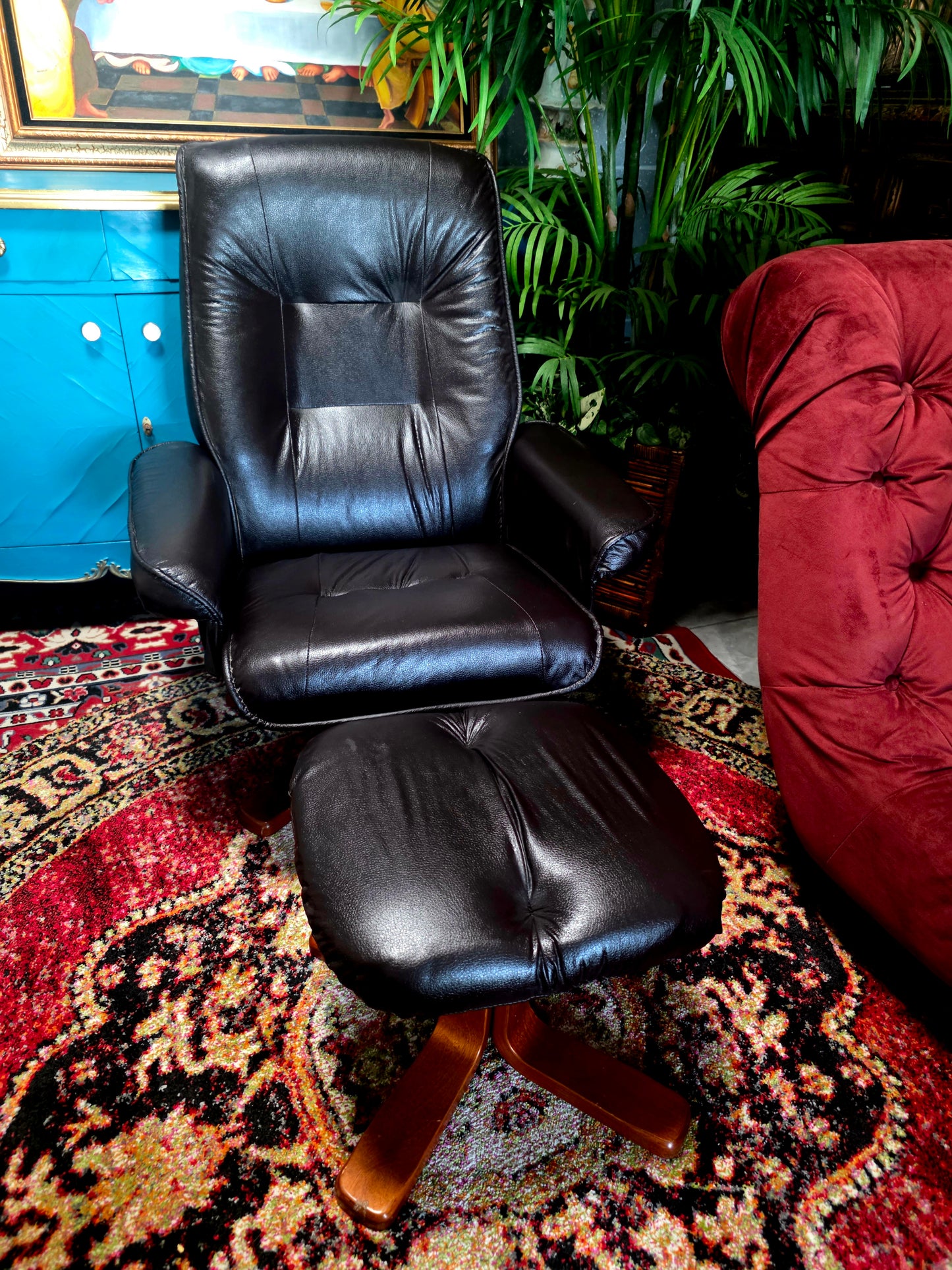 🖤 Stressless Recliners en Vinipiel Negra — Duo de Confort Escandinavo Sillones Reclinables