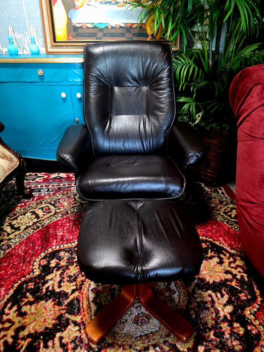 🖤 Stressless Recliners en Vinipiel Negra — Duo de Confort Escandinavo Sillones Reclinables