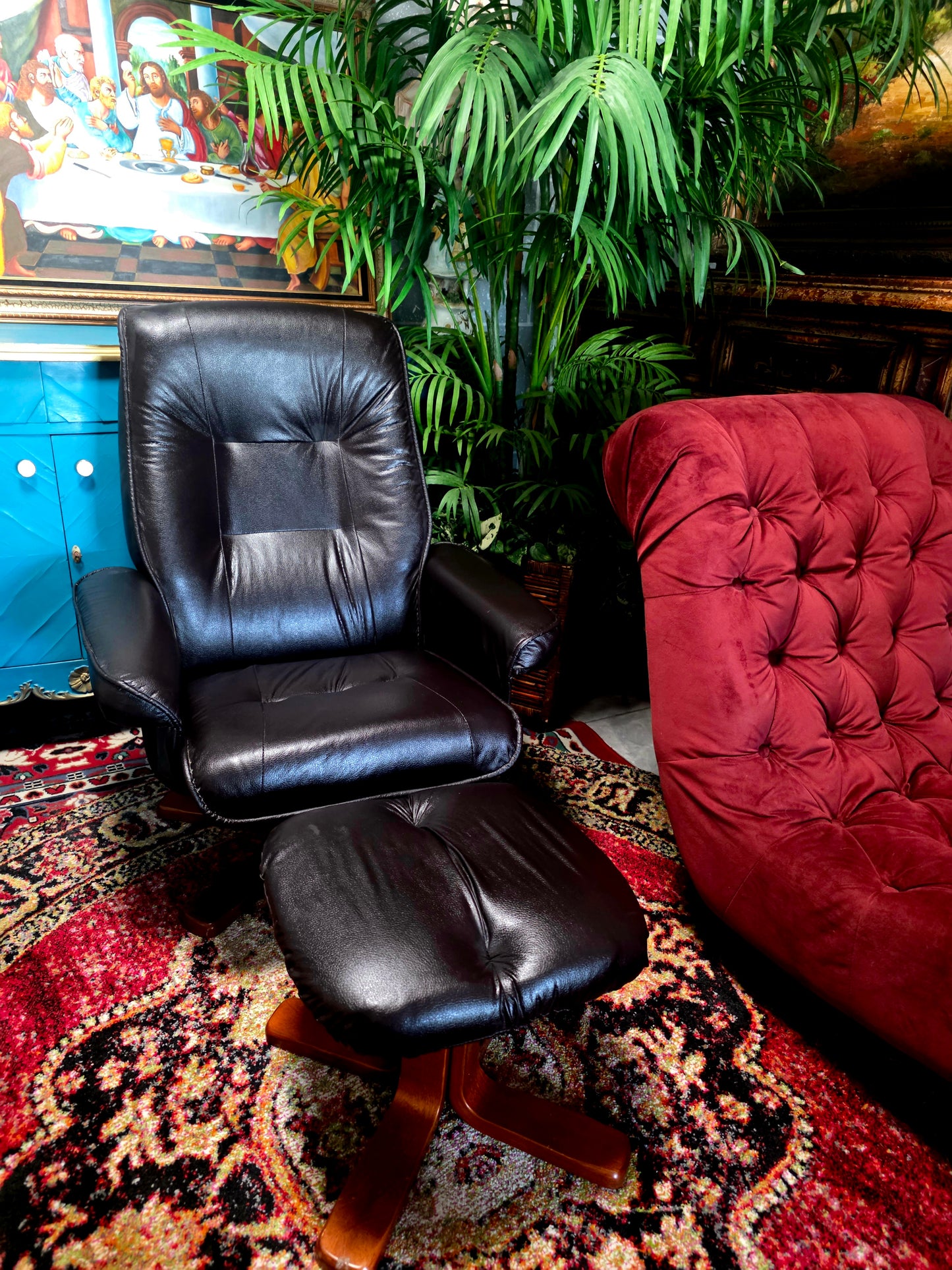 🖤 Stressless Recliners en Vinipiel Negra — Duo de Confort Escandinavo Sillones Reclinables