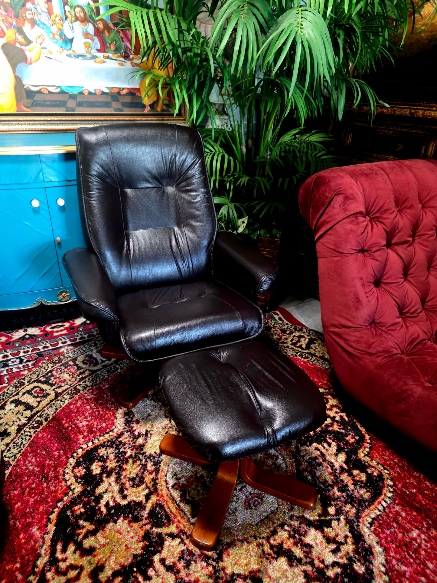 🖤 Stressless Recliners en Vinipiel Negra — Duo de Confort Escandinavo Sillones Reclinables