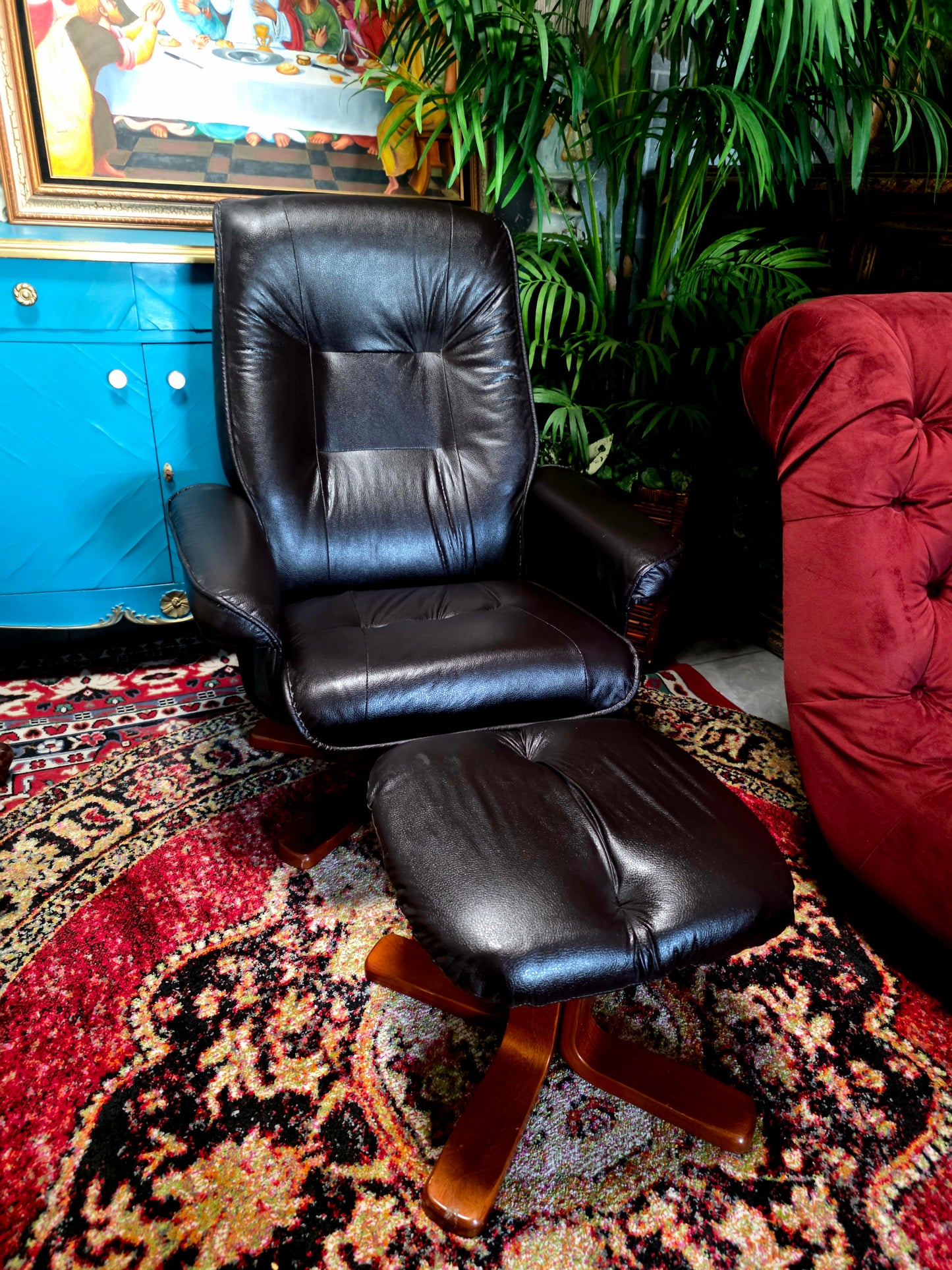 🖤 Stressless Recliners en Vinipiel Negra — Duo de Confort Escandinavo Sillones Reclinables