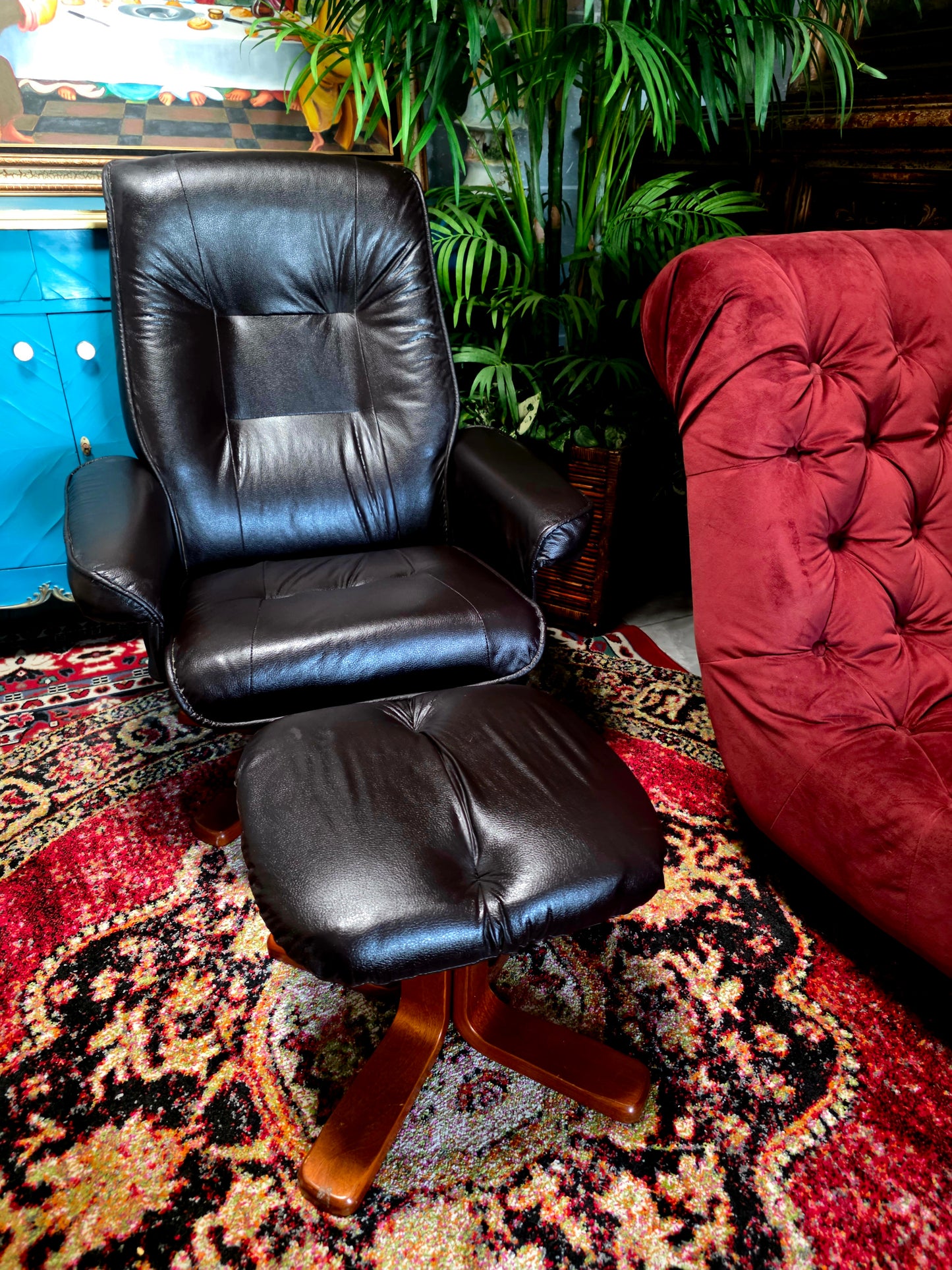 🖤 Stressless Recliners en Vinipiel Negra — Duo de Confort Escandinavo Sillones Reclinables