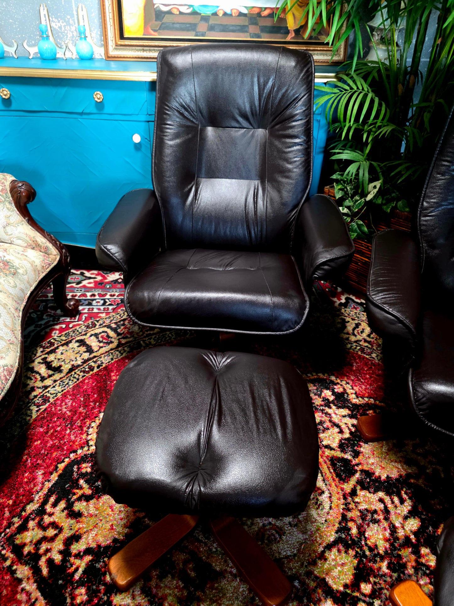 🖤 Stressless Recliners en Vinipiel Negra — Duo de Confort Escandinavo Sillones Reclinables